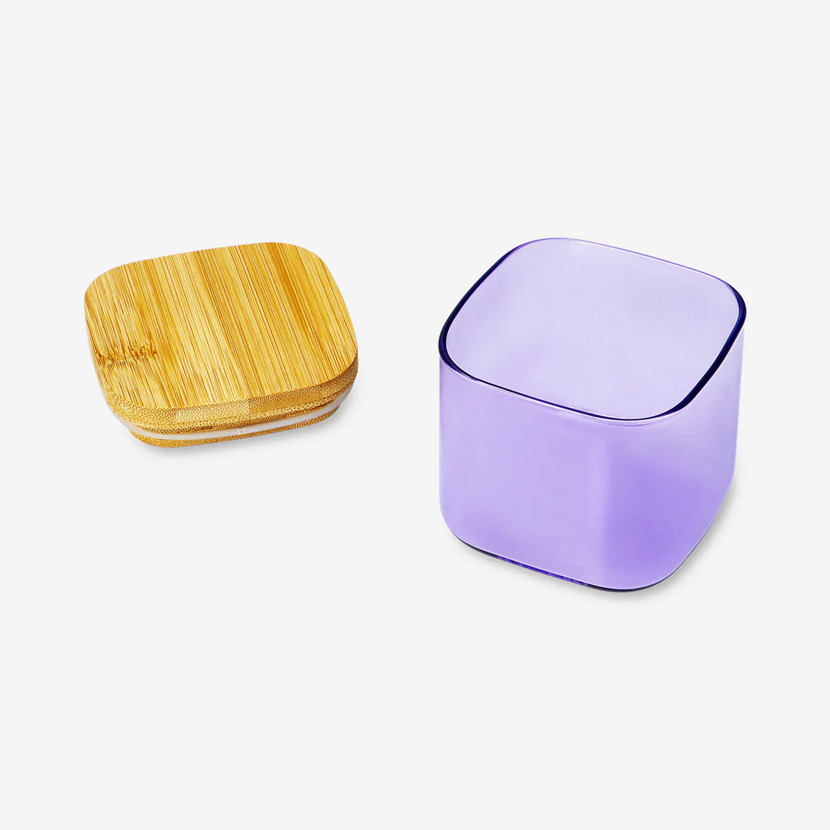 Designer Collection - Purple glass storage container with lid - 200 ml - Image 3