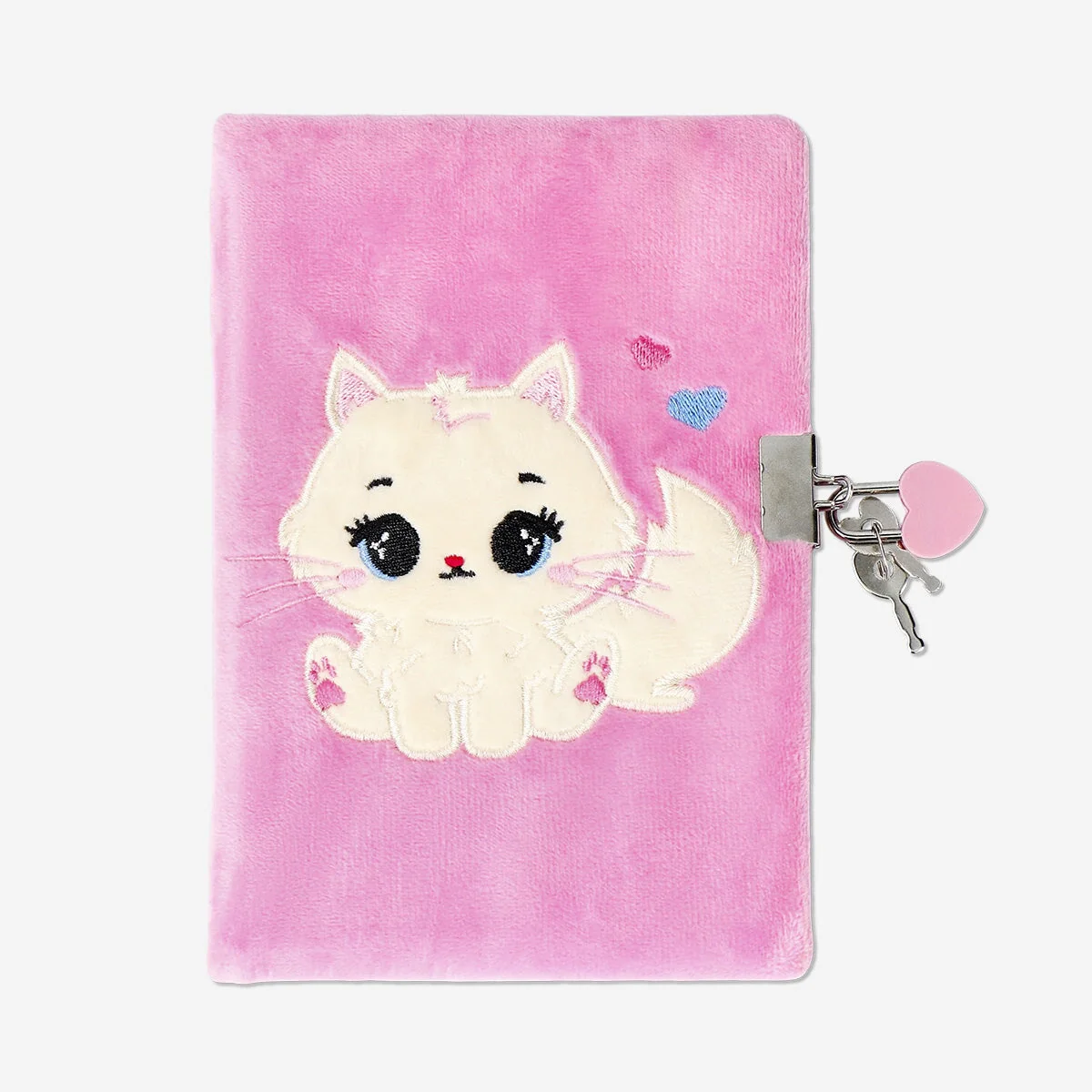 Diary with lock and plush cat
