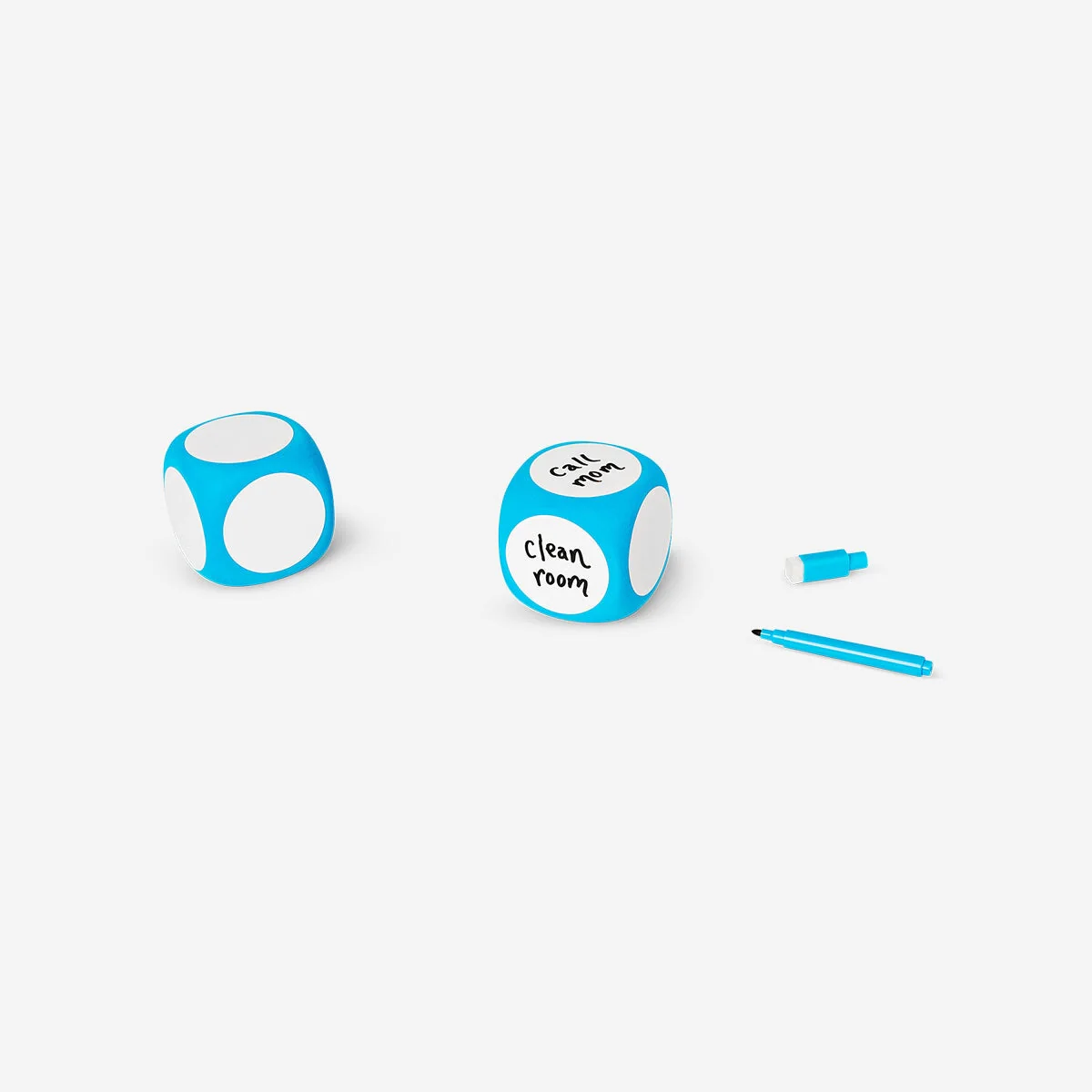 Dice with erasable pen