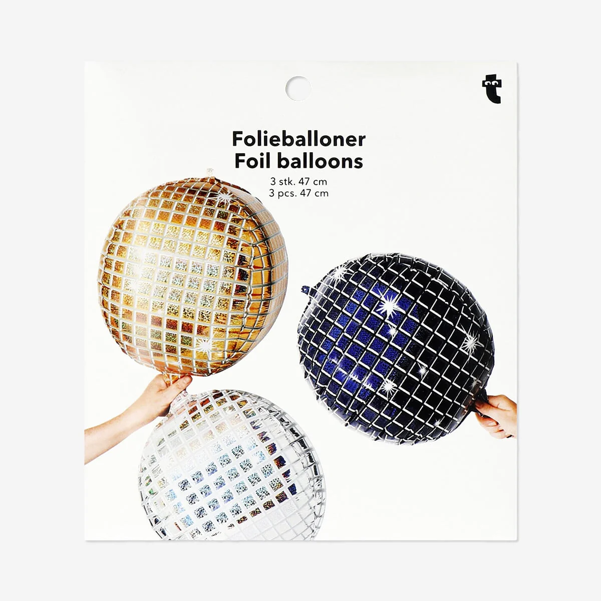 Disco ball foil balloon set - 3 pcs