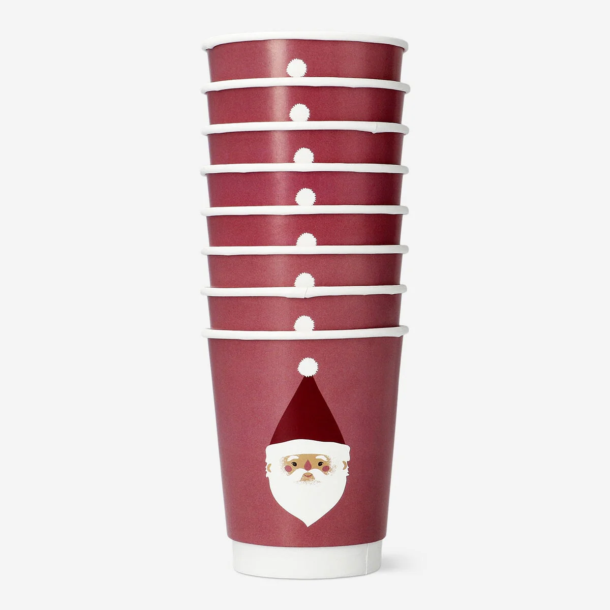 Disposable paper cups with santa - 8 pcs