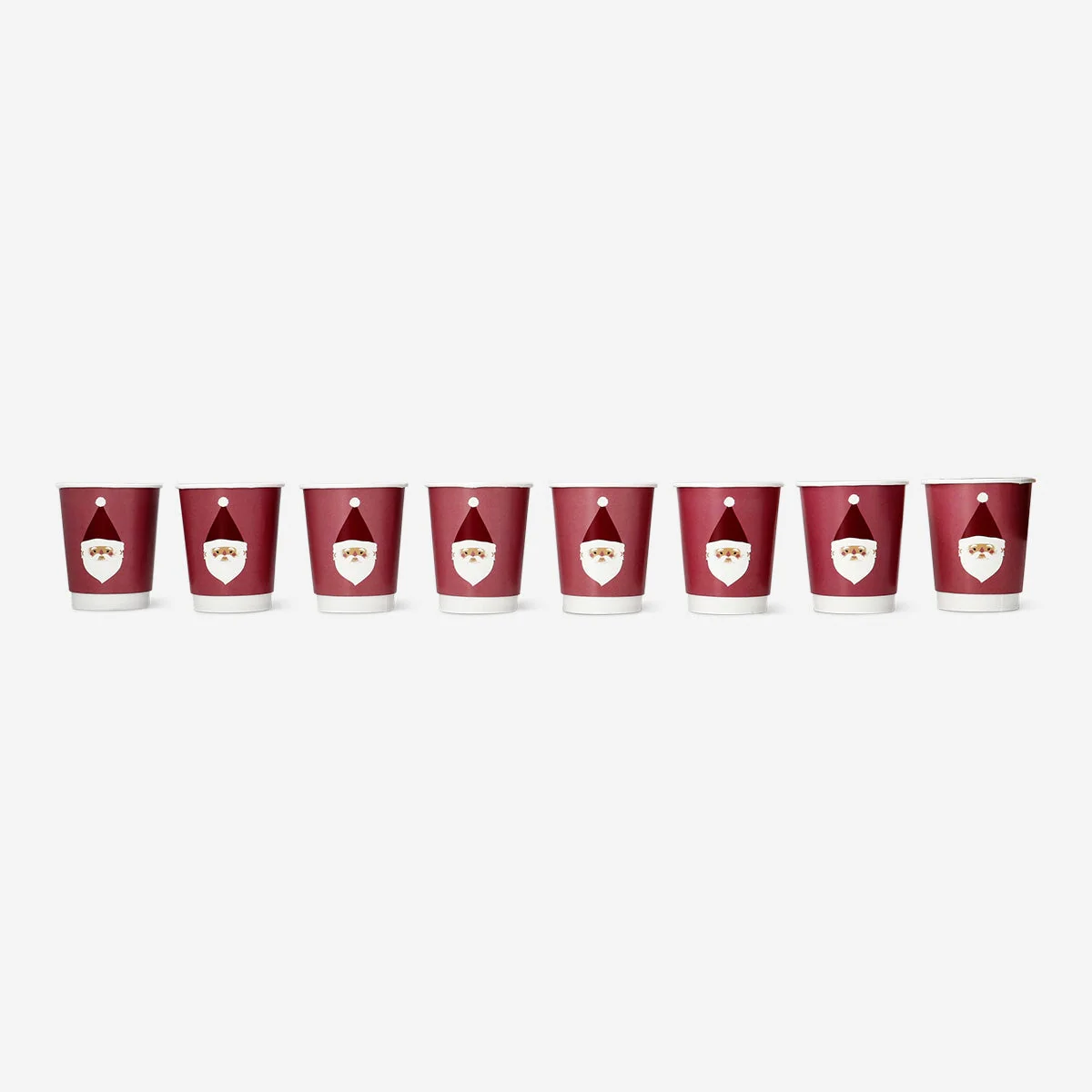 Disposable paper cups with santa - 8 pcs - Image 2