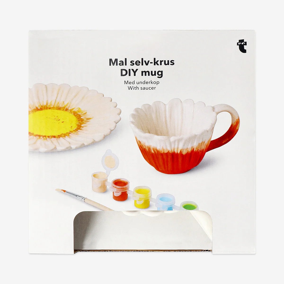 DIY ceramic flower mug with saucer - Image 3