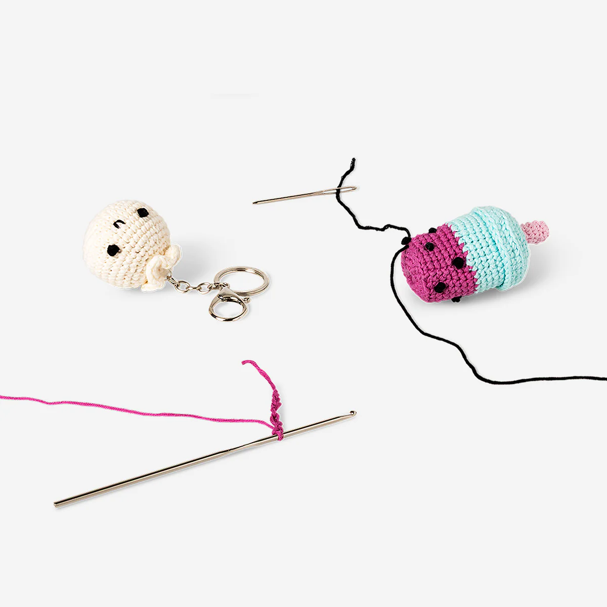 DIY crochet keyrings - 2 pcs