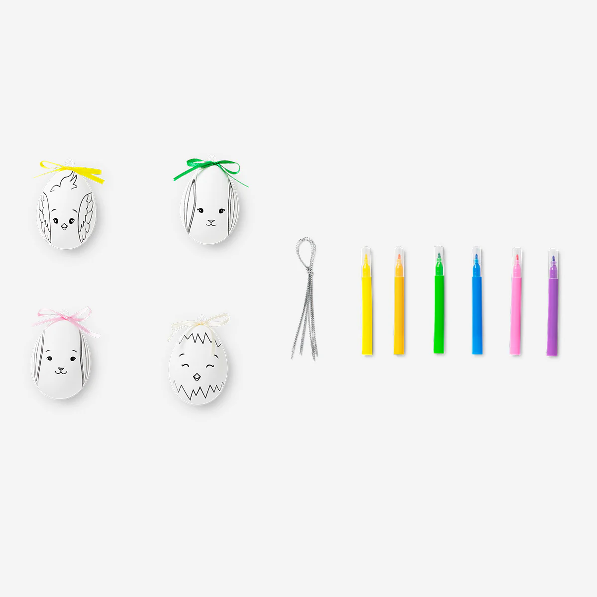 DIY decorative eggs with markers