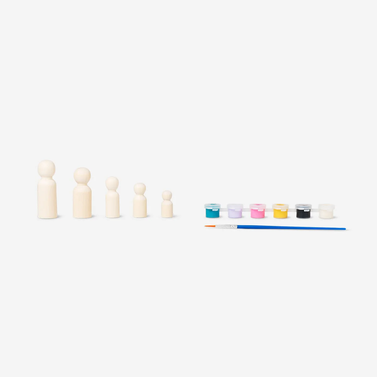 DIY doll's house dolls with paint - 5 pcs - Image 2