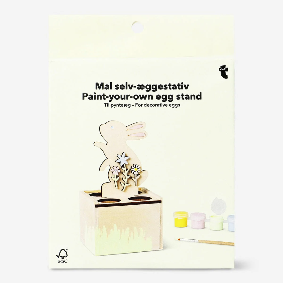 DIY egg stand with paint and brush