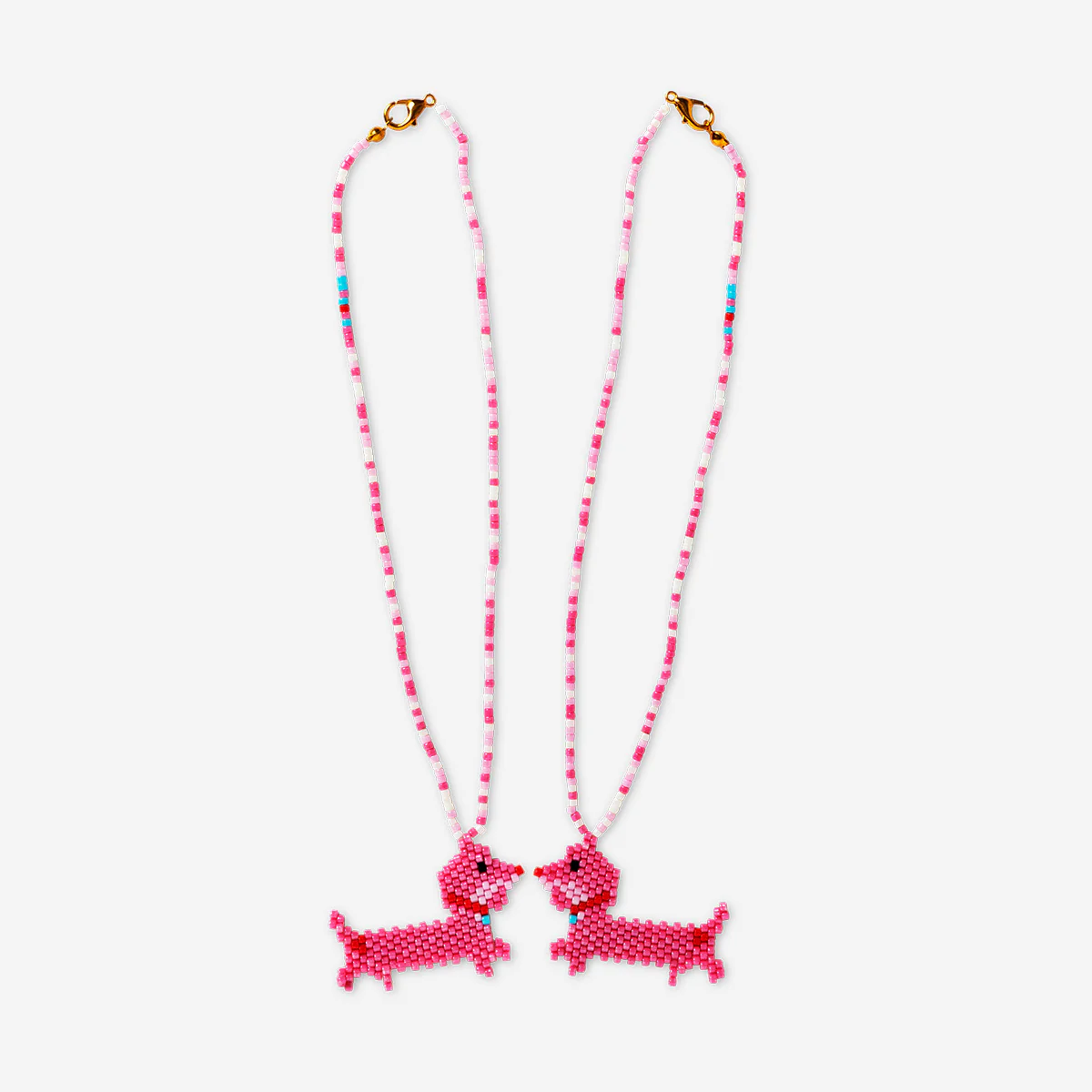 DIY glass bead necklaces - 2 pcs