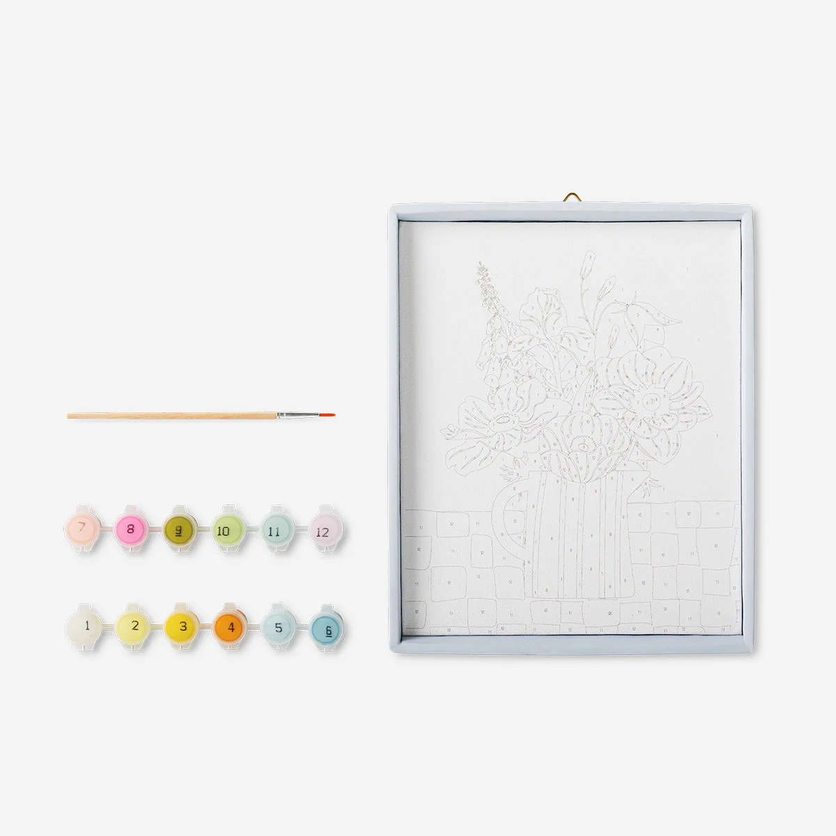 DIY paint by numbers flower bouquet
