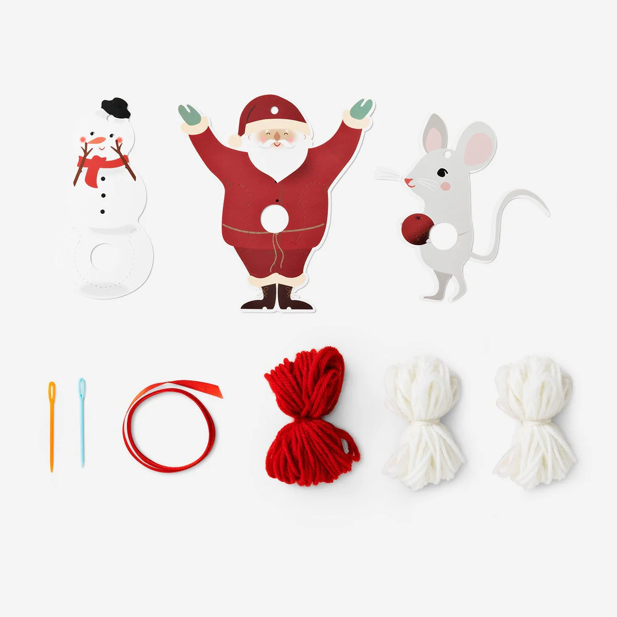 DIY pom pom Christmas ornaments - 3 pcs - Image 2