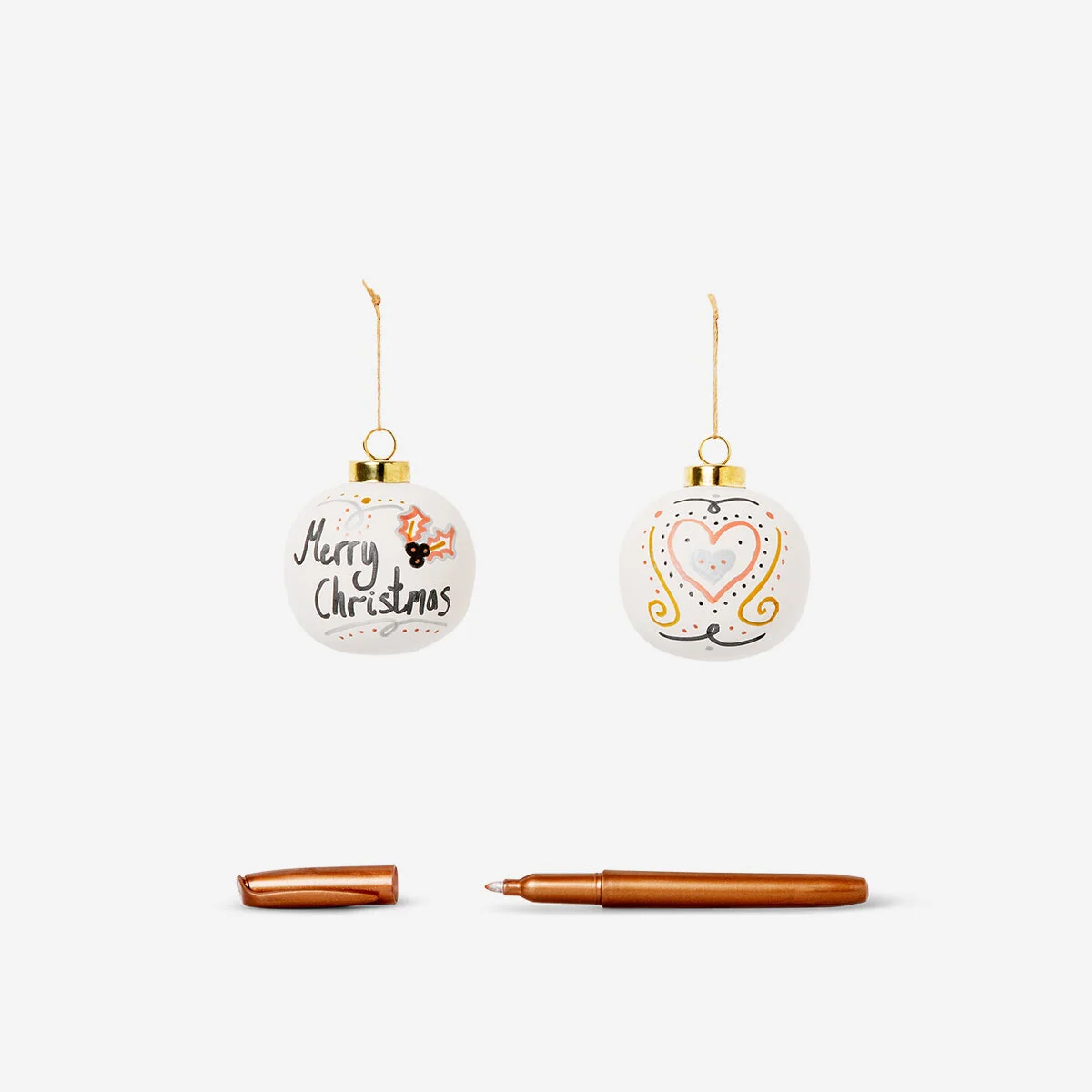 DIY round ceramic baubles - 4 pcs - Image 3