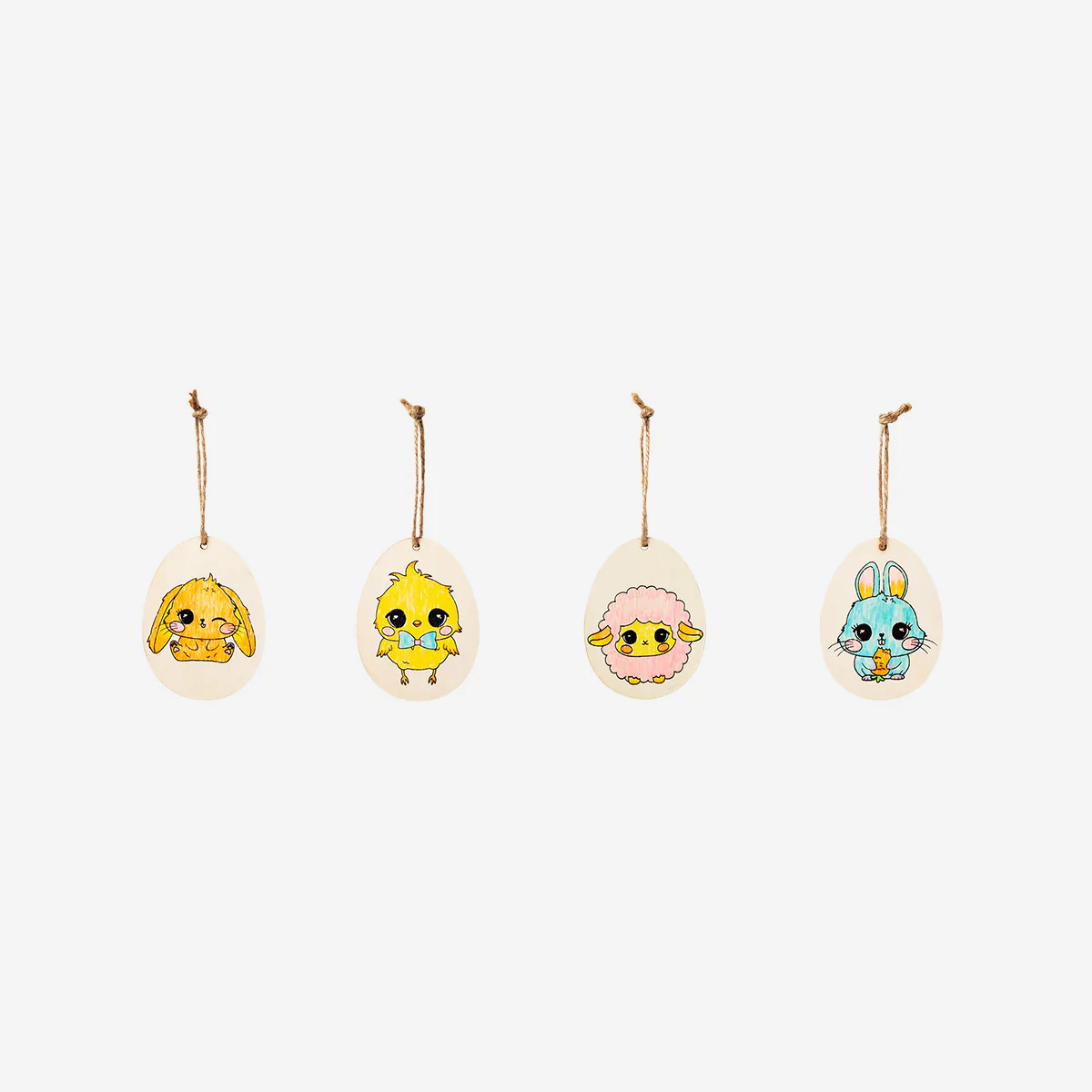DIY wooden Easter ornaments - 4 pcs - Image 2