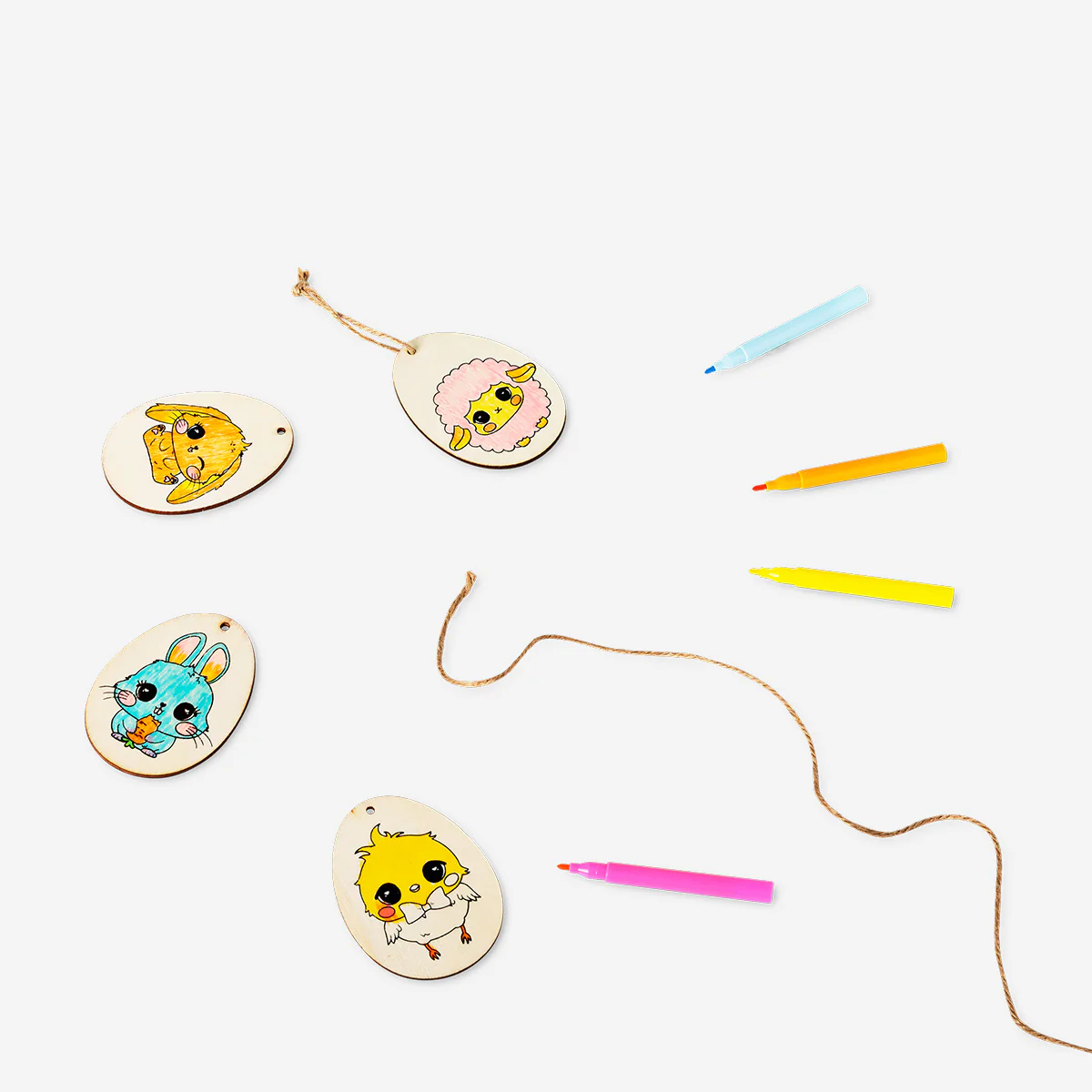 DIY wooden Easter ornaments - 4 pcs - Image 3