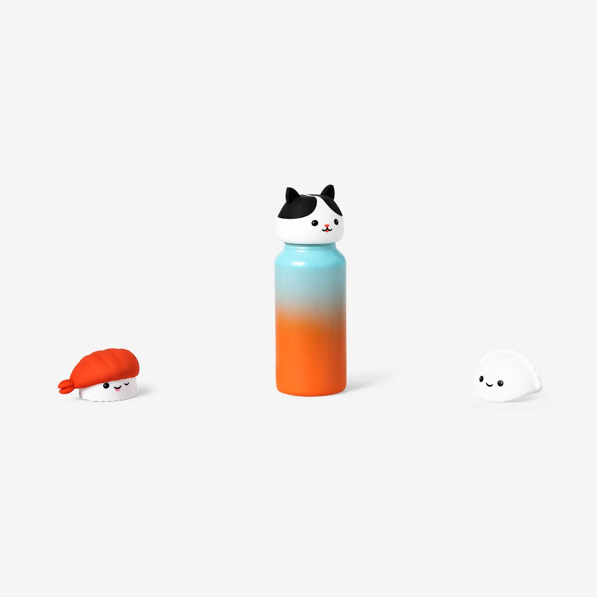 Drinking bottle with cute toppers for lid - 450 ml - Image 2