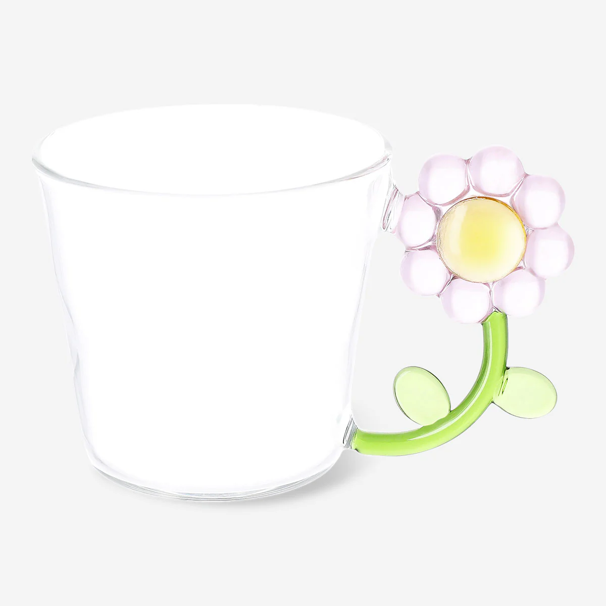 Drinking glass with pink flower handle - 230 ml - Image 2