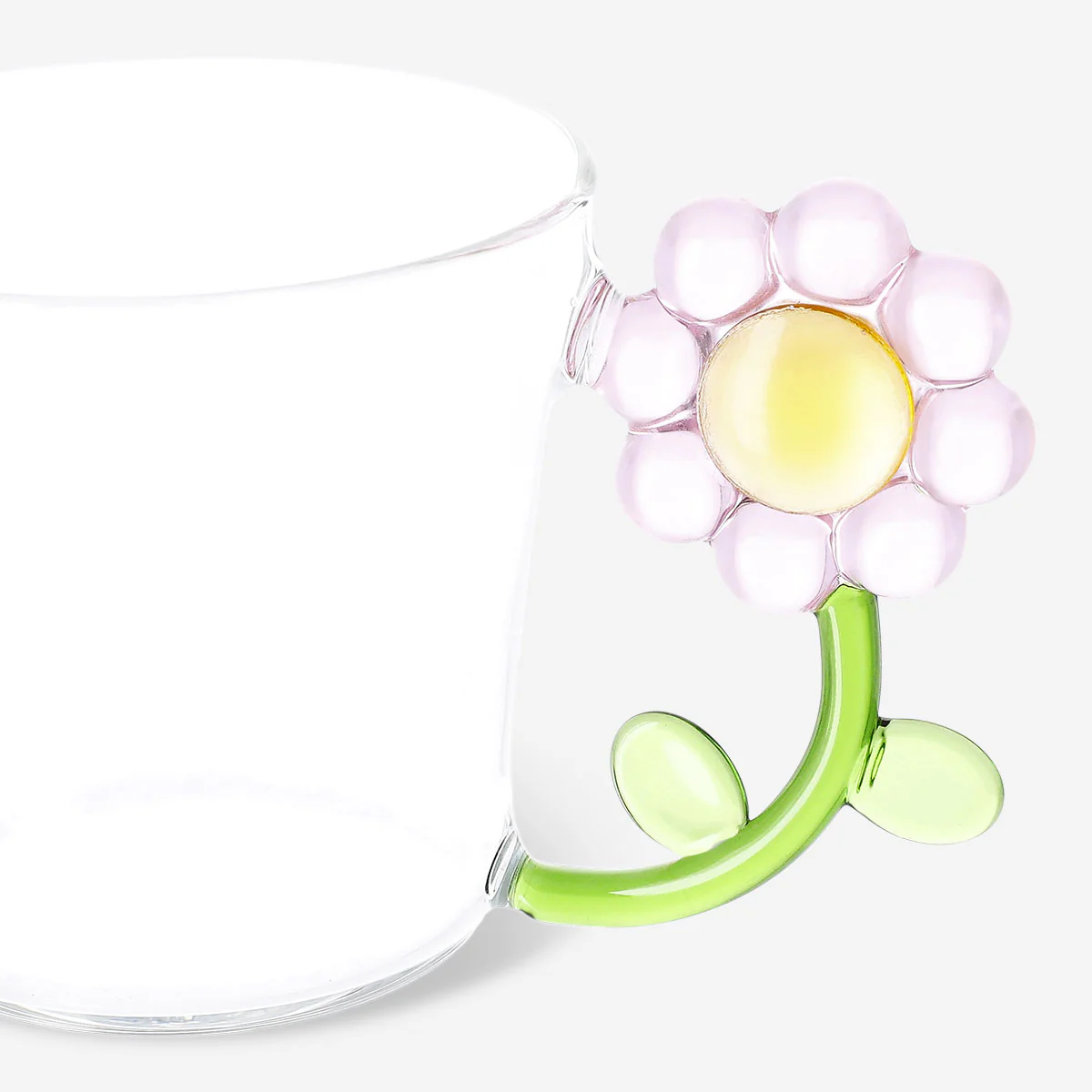 Drinking glass with pink flower handle - 230 ml - Image 3