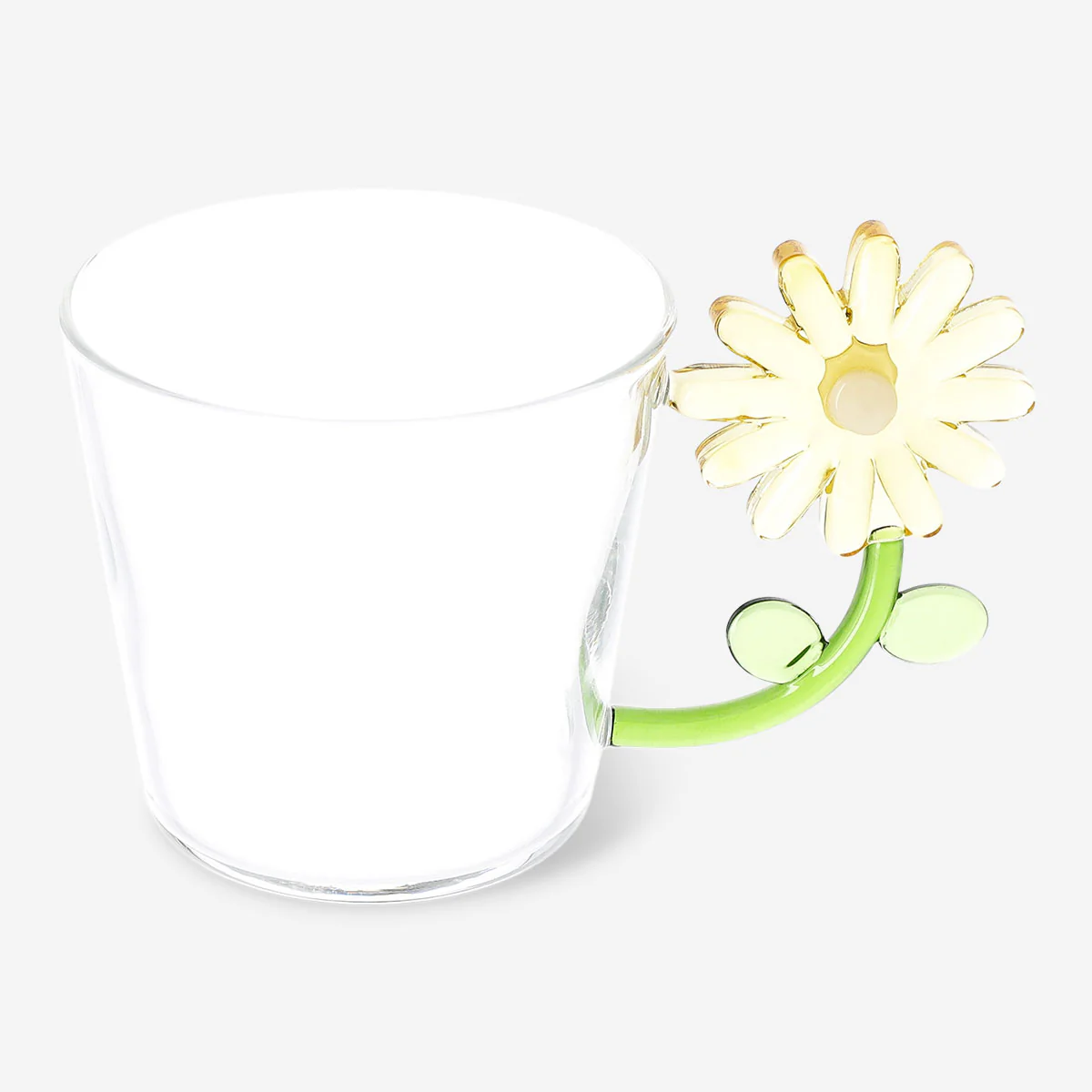 Drinking glass with yellow flower handle - 230 ml - Image 2