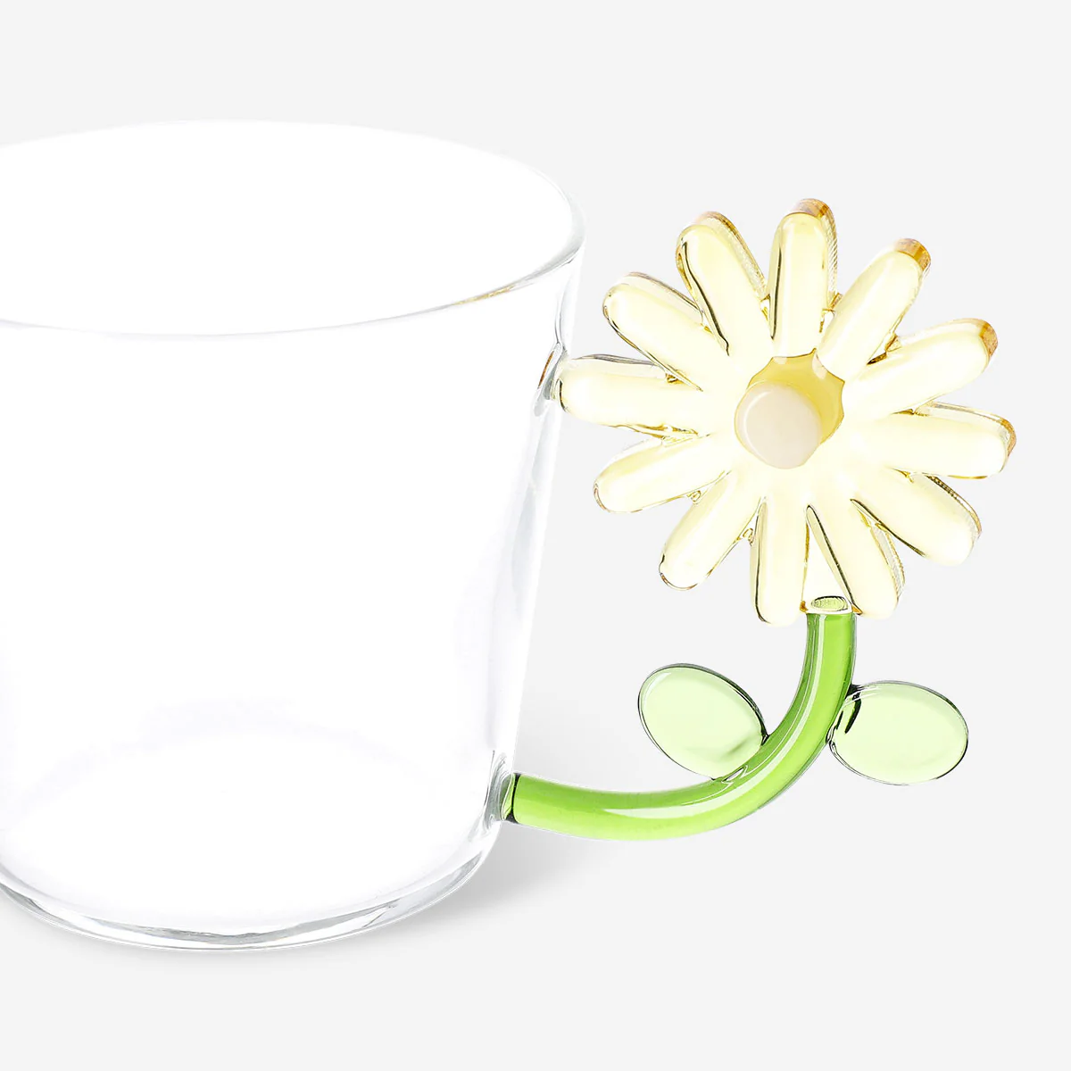 Drinking glass with yellow flower handle - 230 ml - Image 3