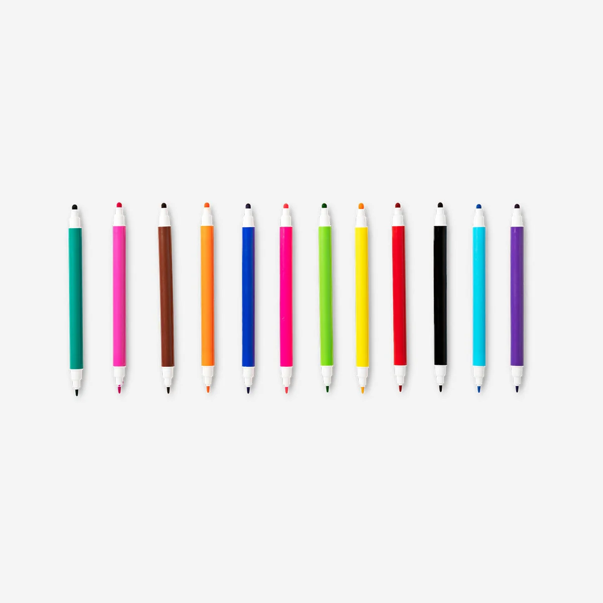 Dual tip felt markers - 12 pcs - Image 2