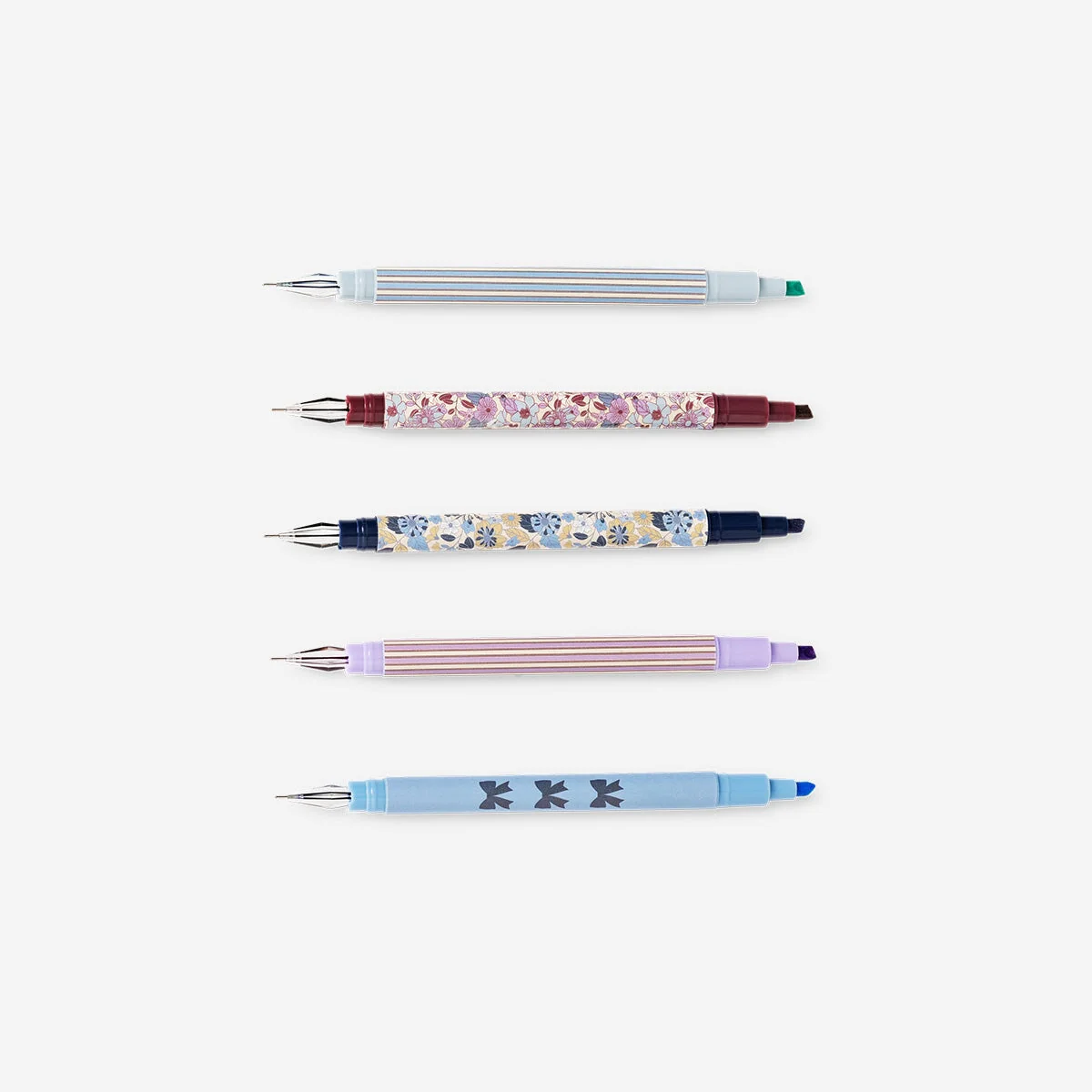 Dual tip gel ink pens and highlighters - 5 pcs - Image 3