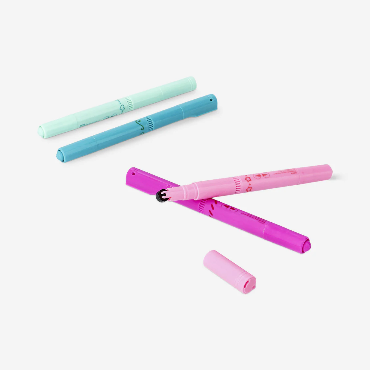 Dual tip markers with stamps - 4 pcs - Image 2