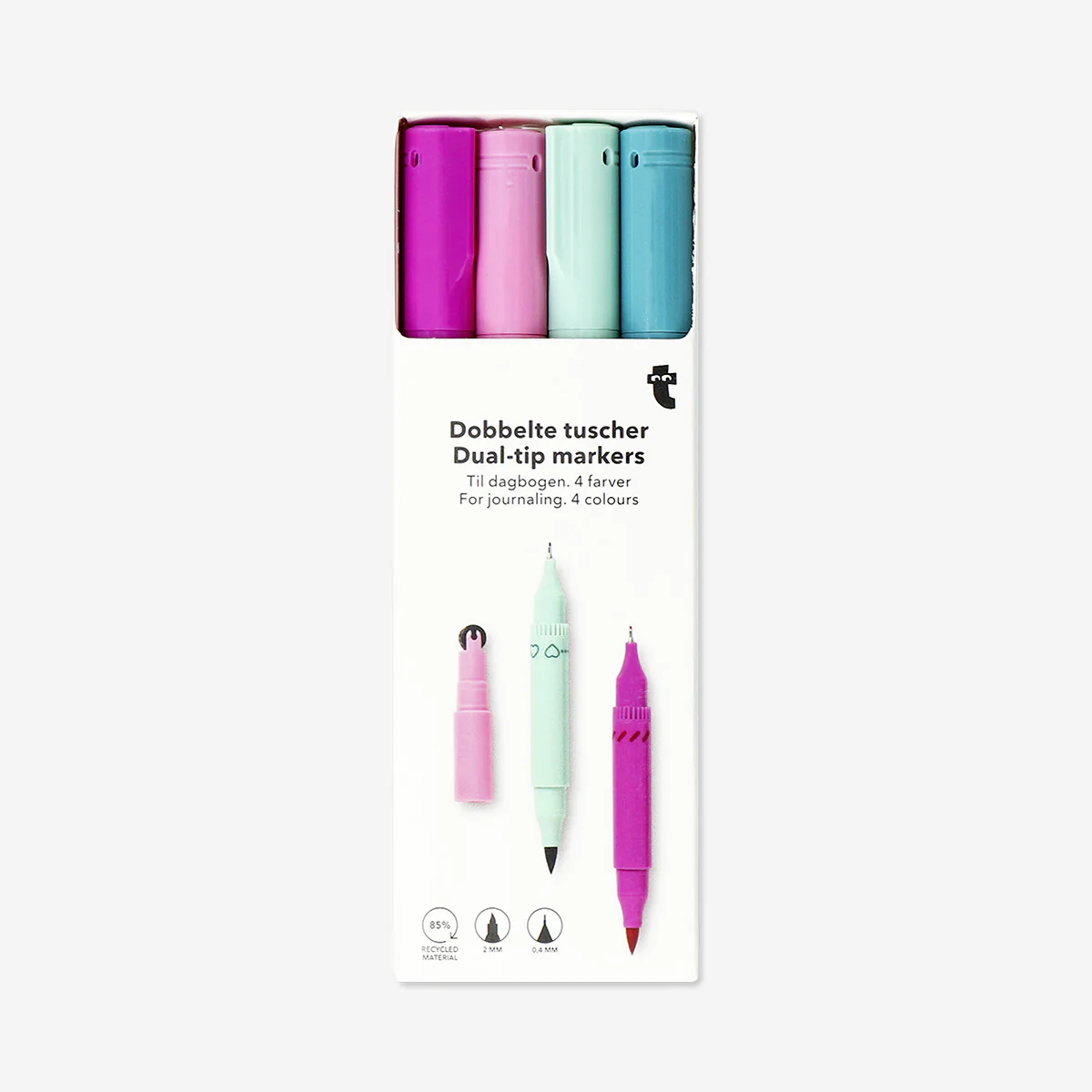 Dual tip markers with stamps - 4 pcs - Image 3