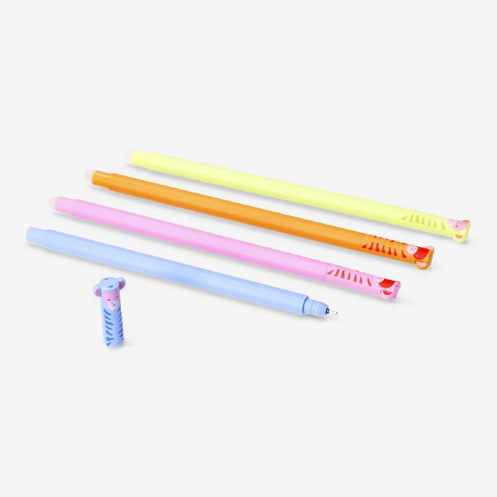 Erasable gel ink pens with monkey toppers - 4 pcs - Image 2