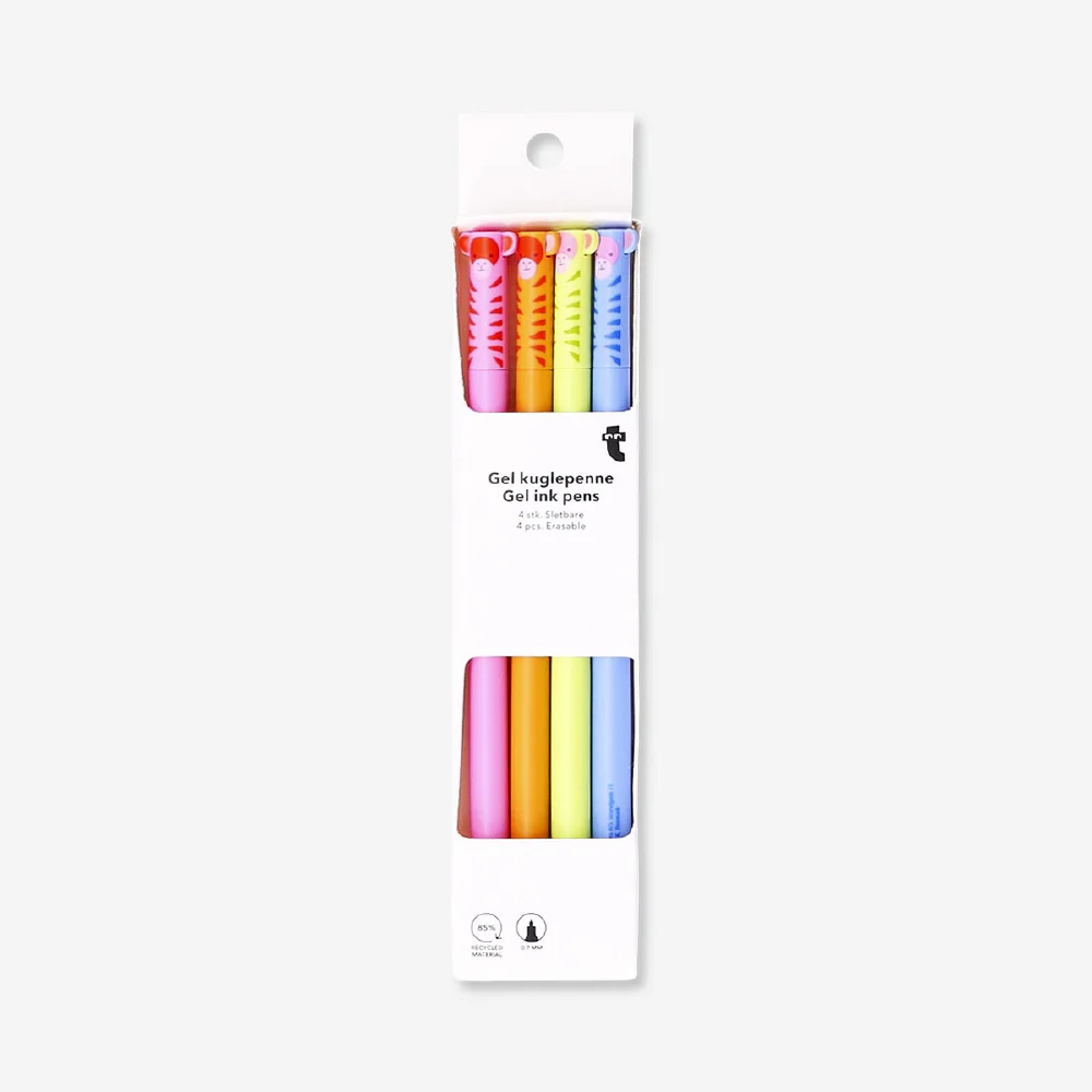Erasable gel ink pens with monkey toppers - 4 pcs - Image 3