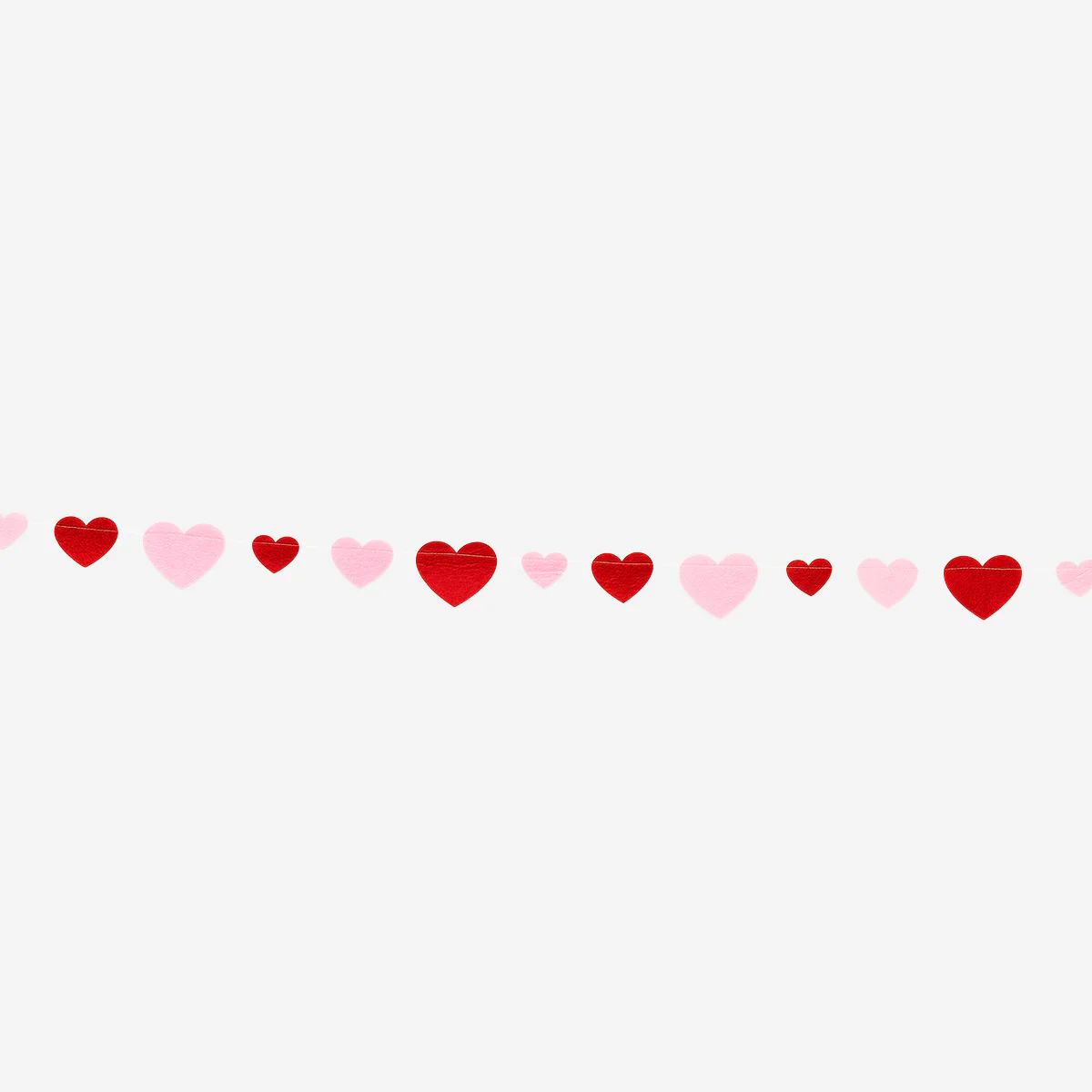 Fabric garland with felt hearts - 300 cm - Image 2