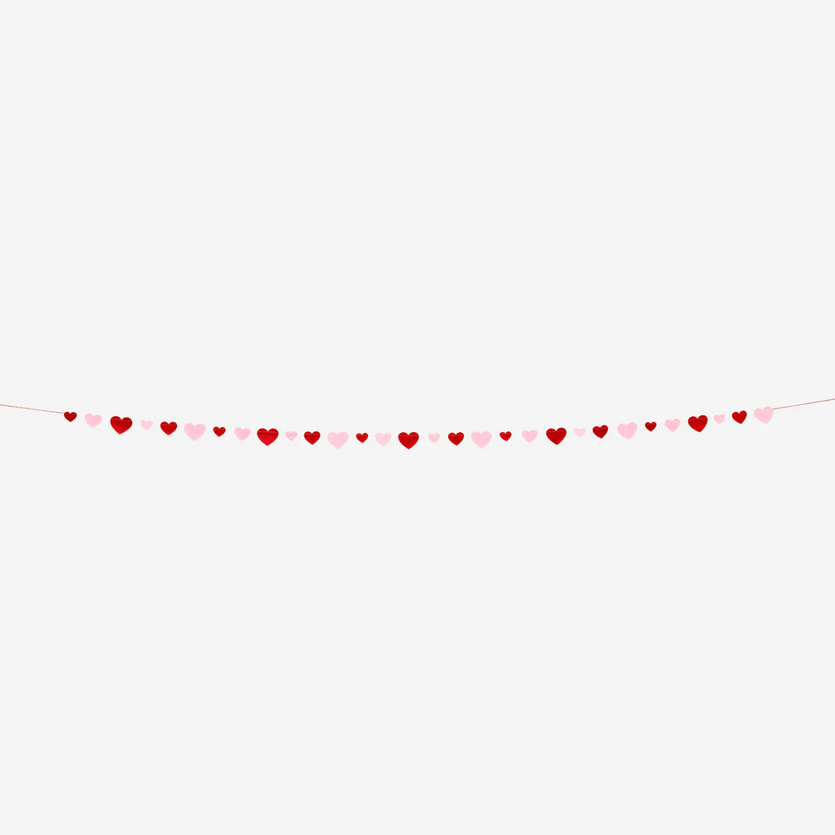 Fabric garland with felt hearts - 300 cm - Image 3