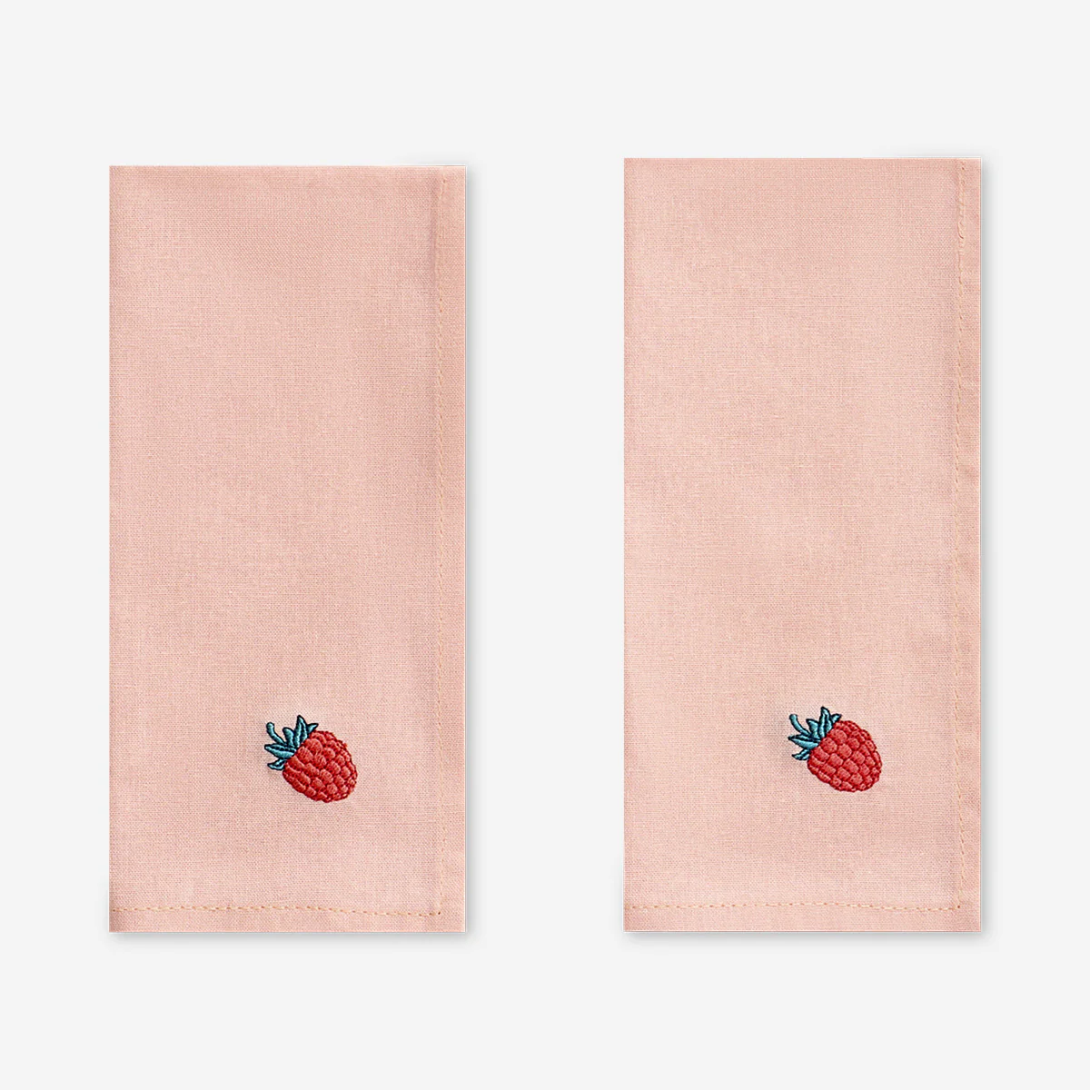 Fabric napkins with embroidered raspberry - 2 pcs - Image 2