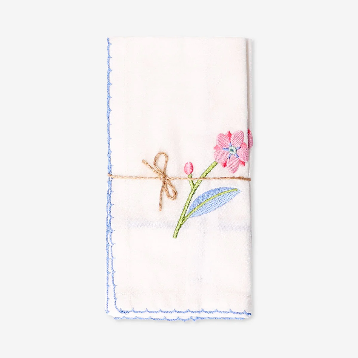 Fabric napkins with flower design - 2 pcs - Image 3