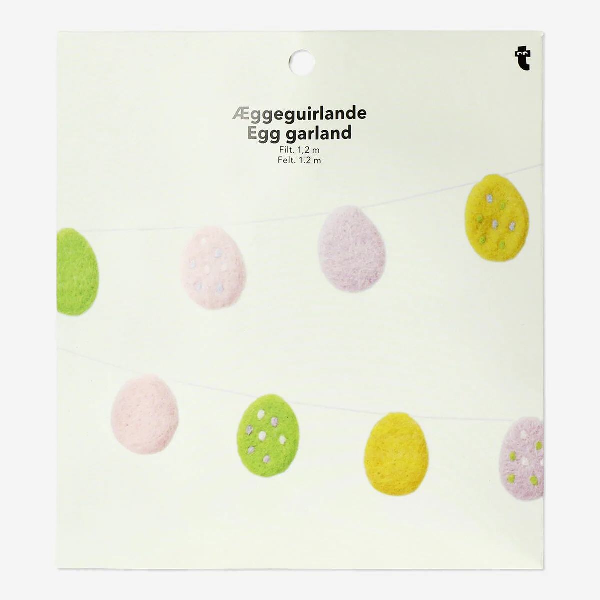Felt garland with Easter eggs - 120 cm