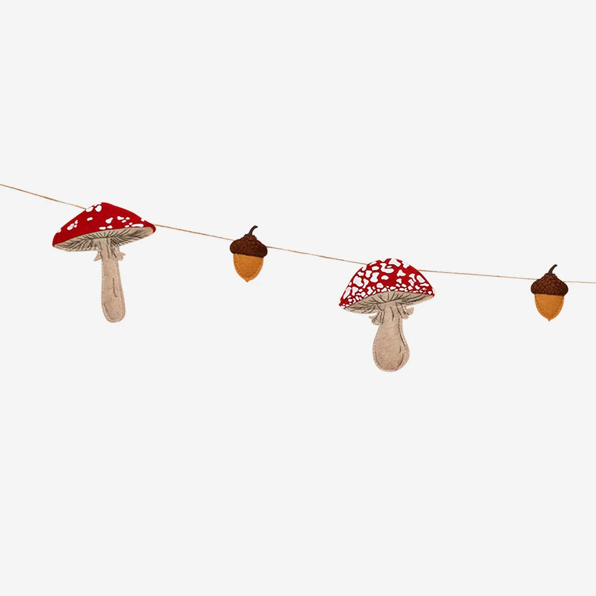 Felt mushrooms garland - 200 cm