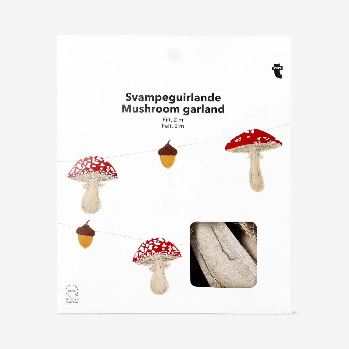 Felt mushrooms garland - 200 cm - Image 3