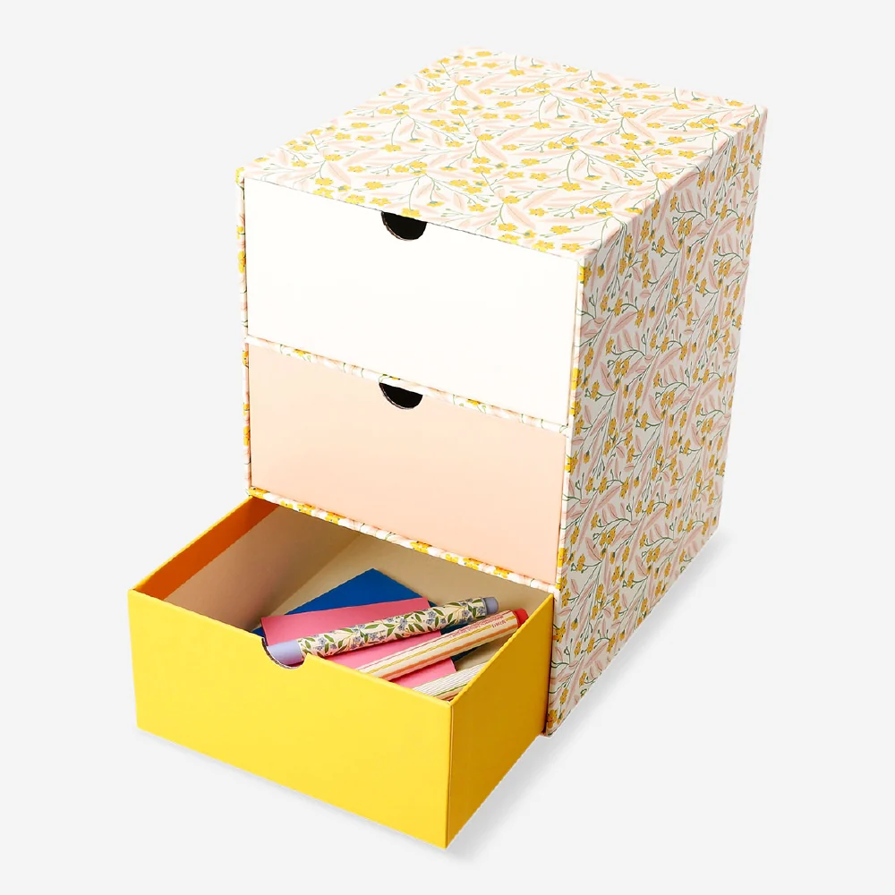 Floral desk organiser with 3 drawers - Image 2