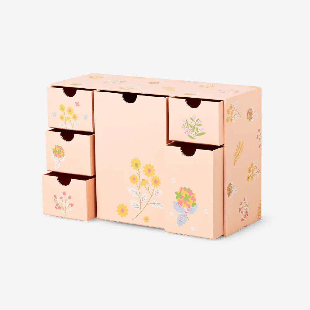 Floral desk organiser with 6 drawers - Image 3