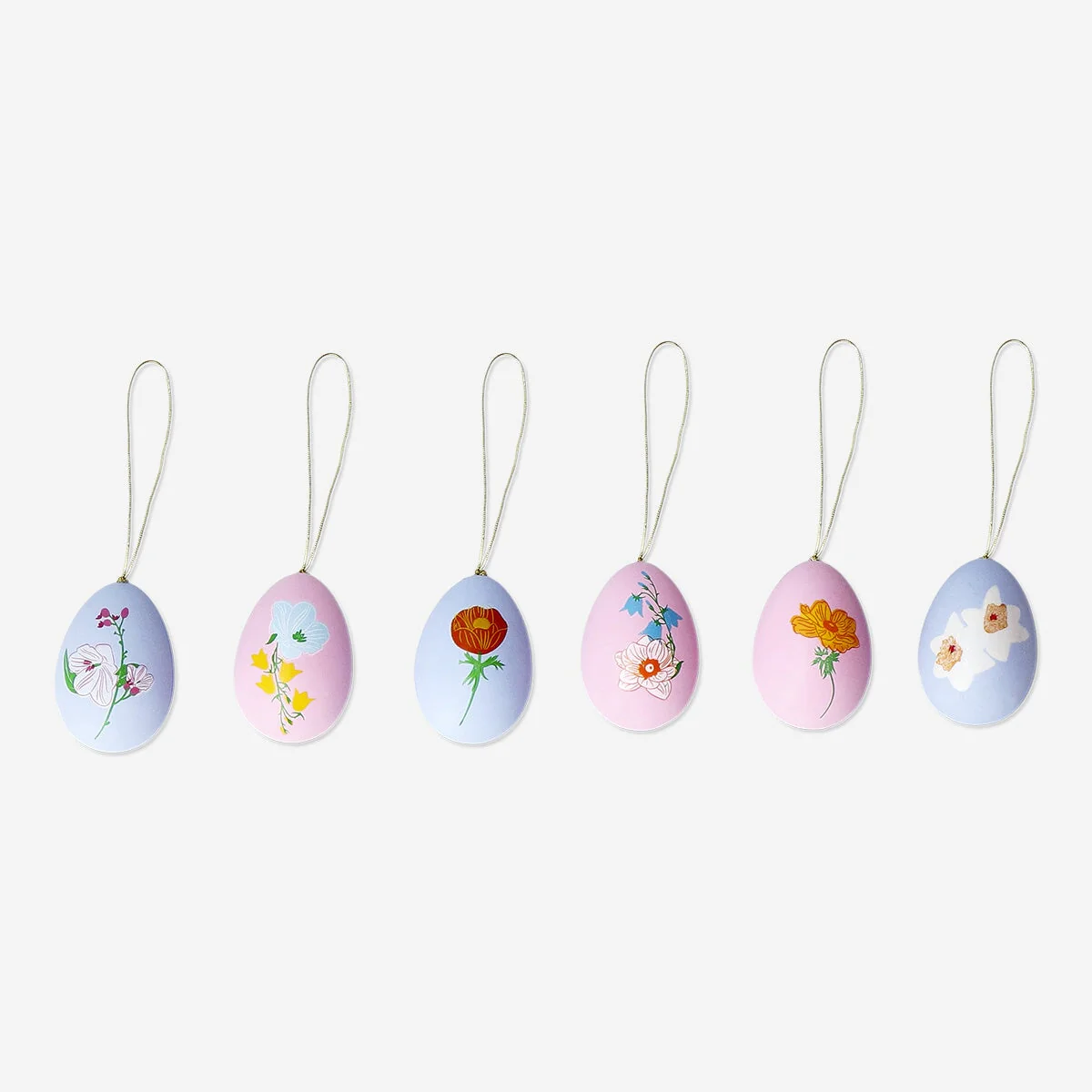 Floral Easter egg ornaments - 6 pcs - Image 2