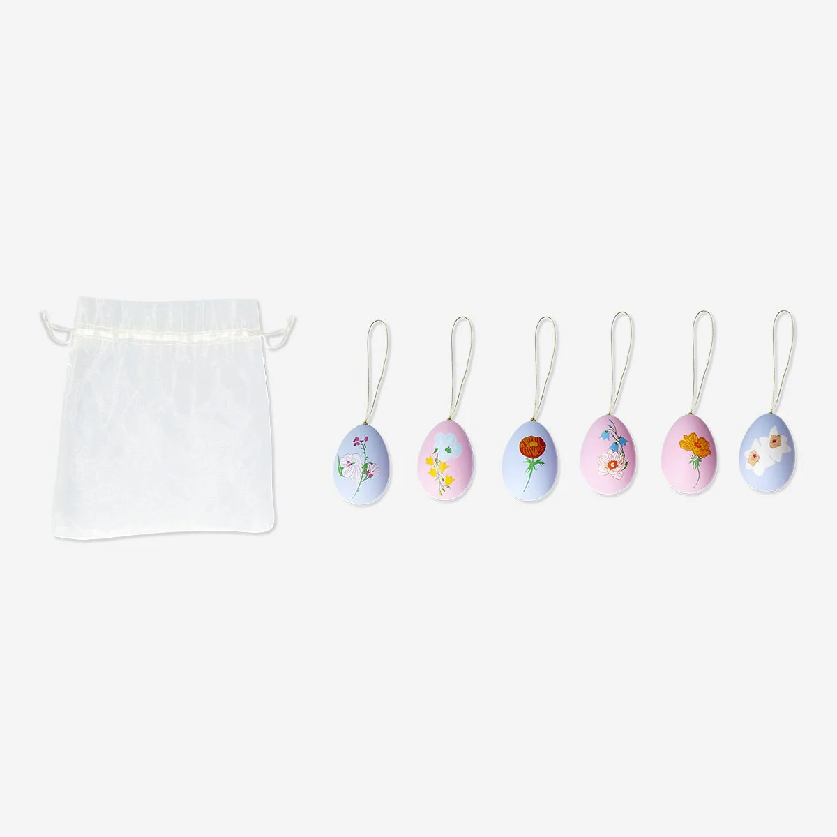 Floral Easter egg ornaments - 6 pcs - Image 3