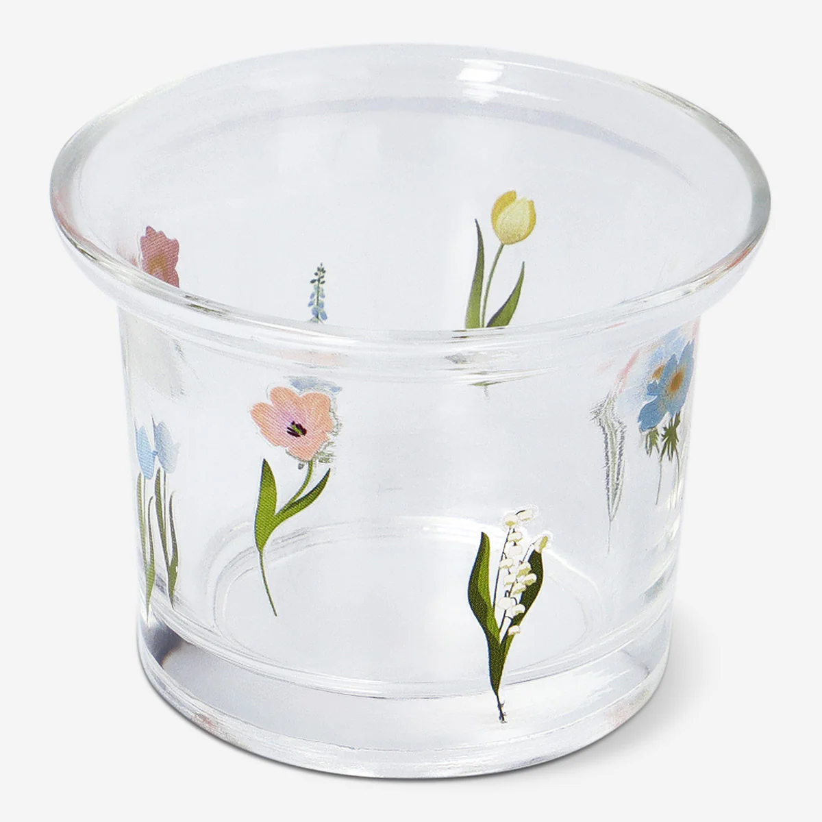 Floral glass tealight holder - Image 2