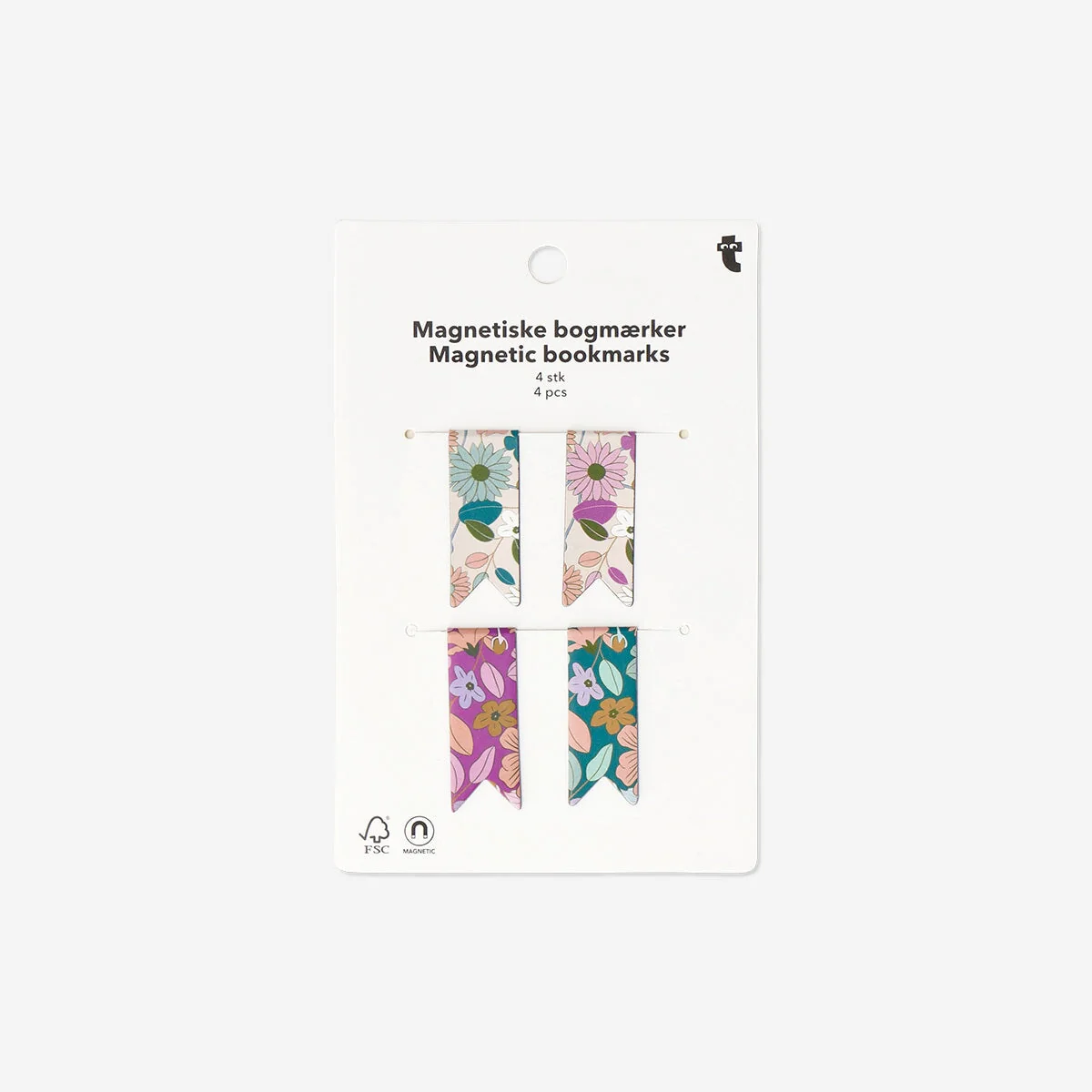 Floral magnetic bookmarks - 4 pcs