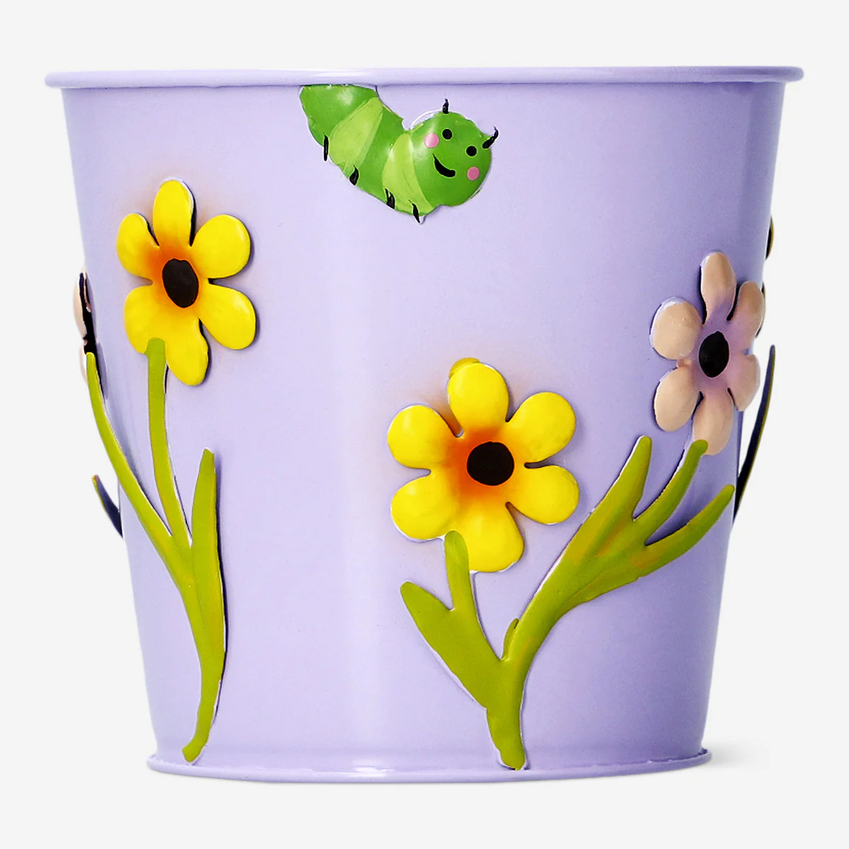 Floral metal plant pot with catapillar - 11 cm - Image 2