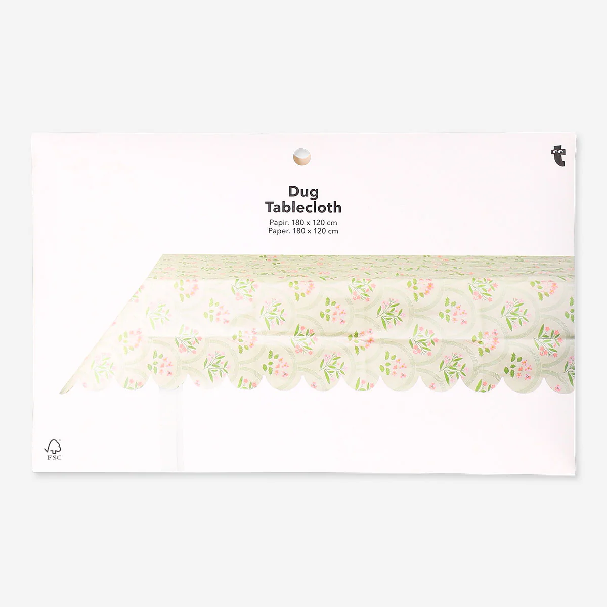 Floral paper tablecloth - 120x180 cm - Image 4