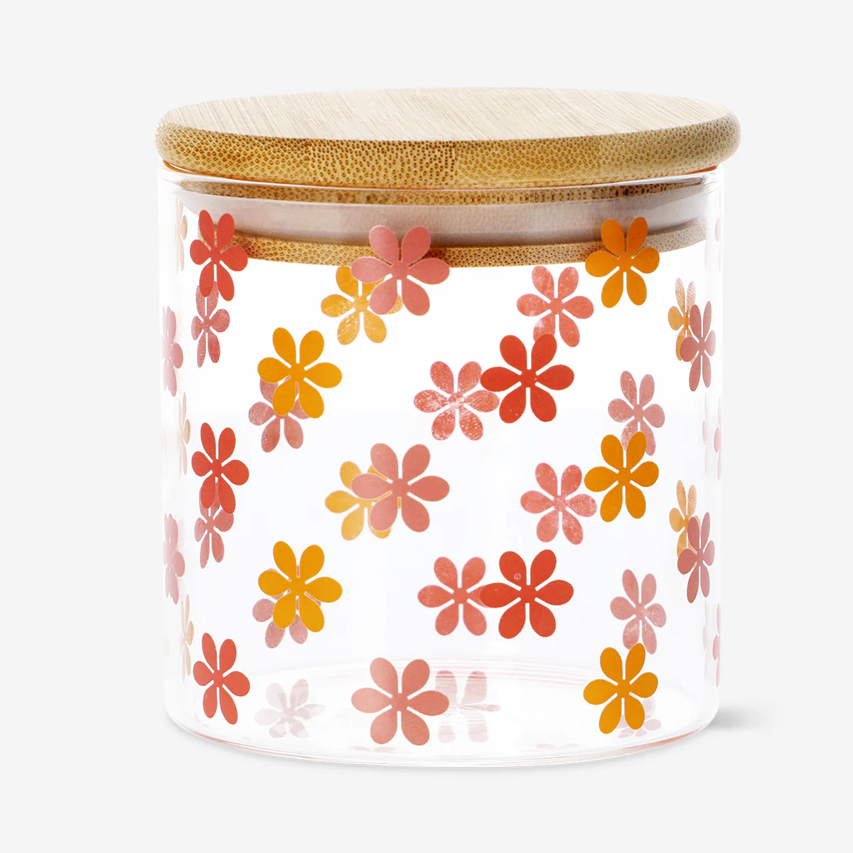 Floral storage jar with bamboo lid - 400 ml - Image 2