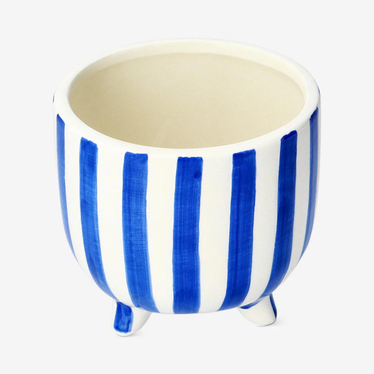 Flowerpot with blue stripes - 18 cm