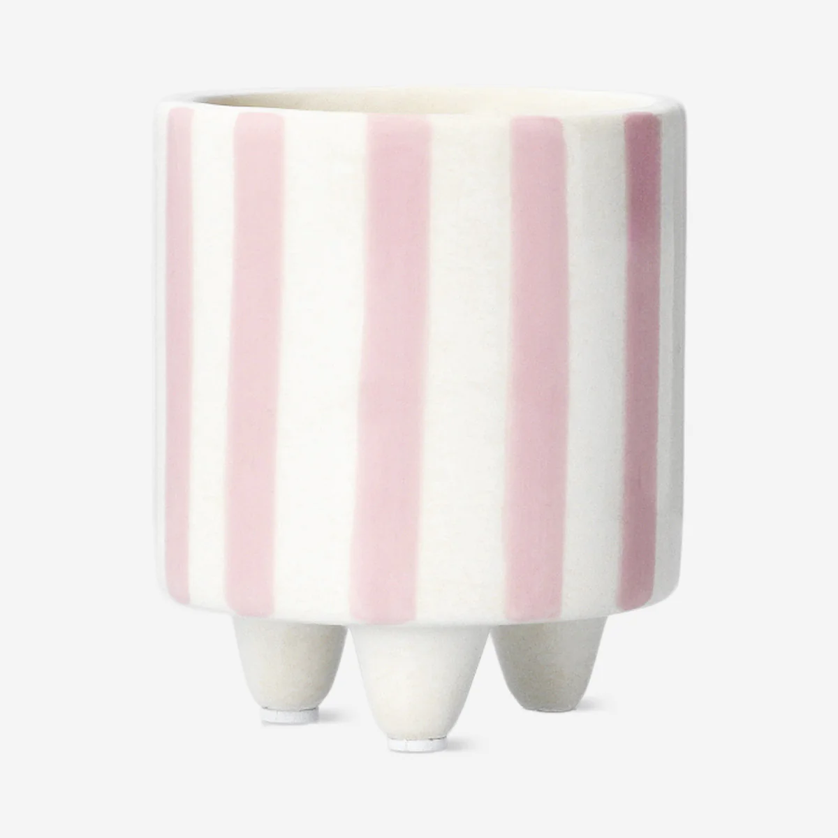 Flowerpot with pink stripes - 9 cm - Image 2