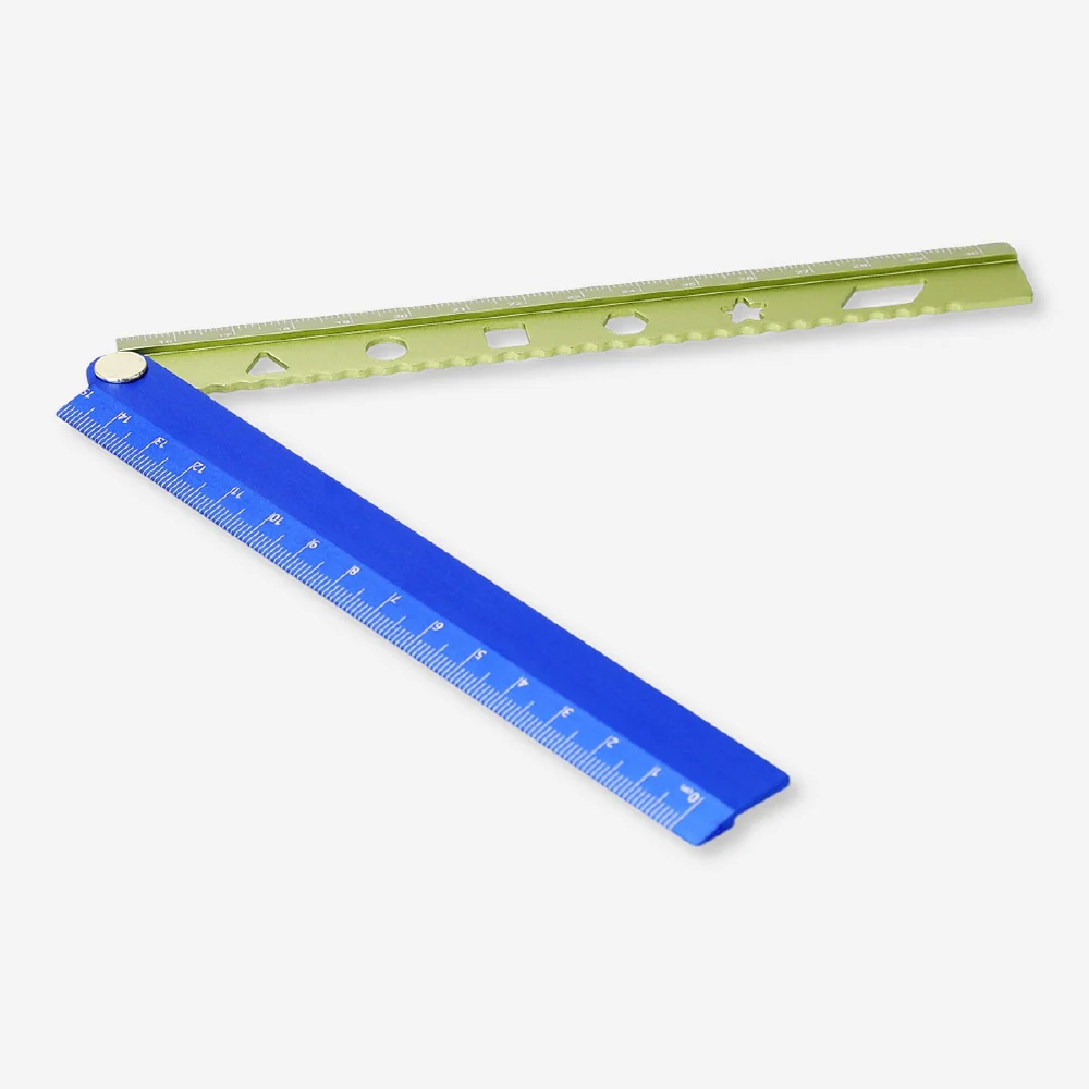 Foldable metal ruler with stencils - Image 2