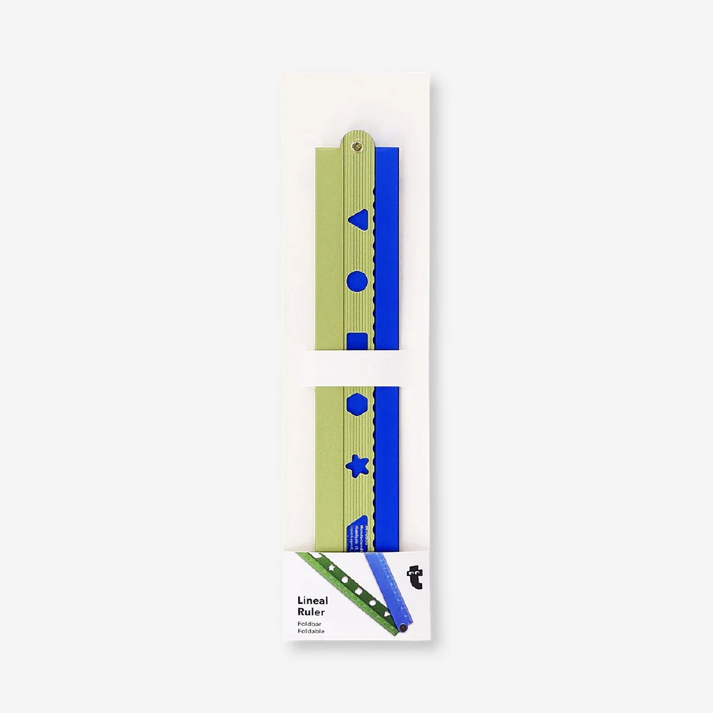 Foldable metal ruler with stencils - Image 3
