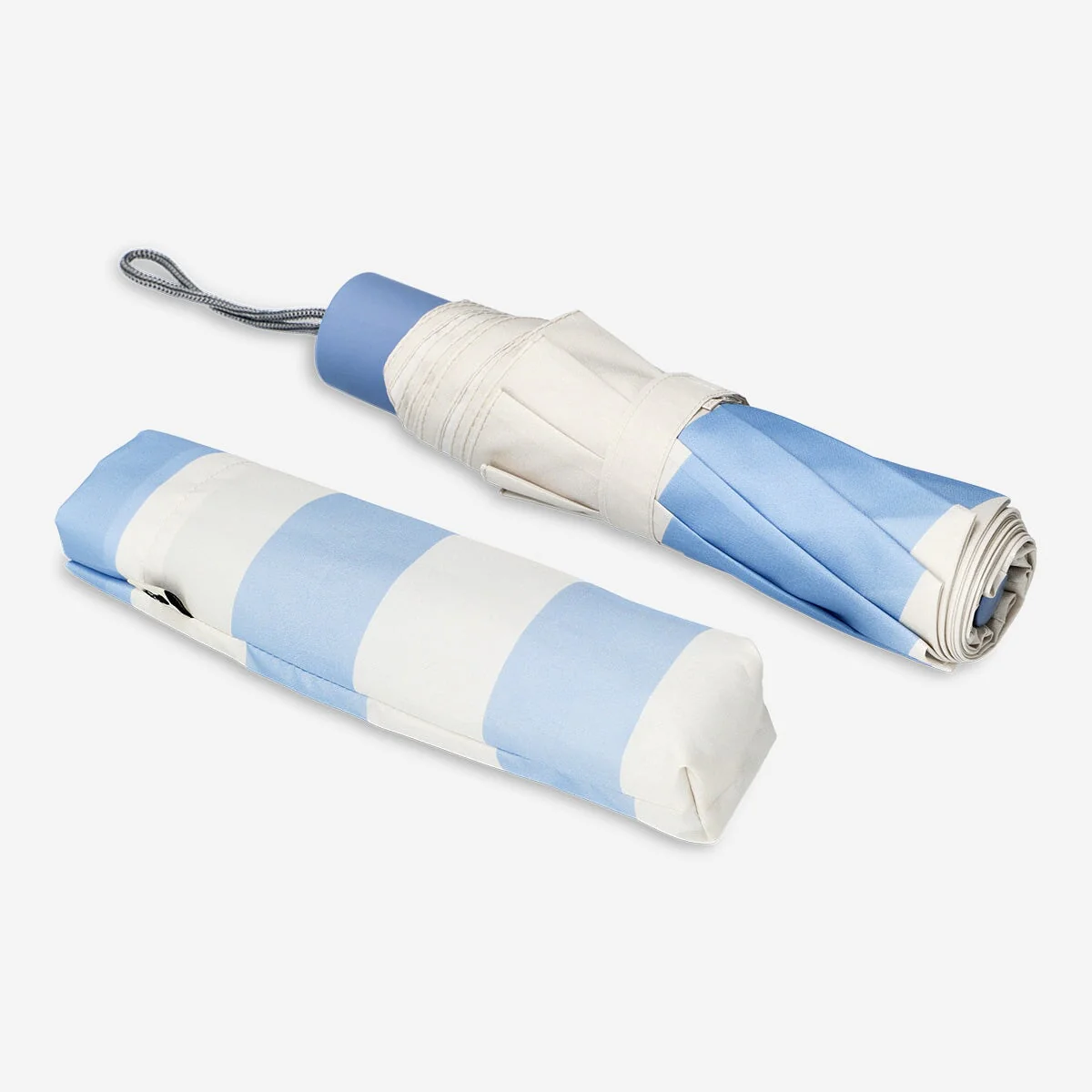 Foldable striped umbrella with UV protection - Image 2