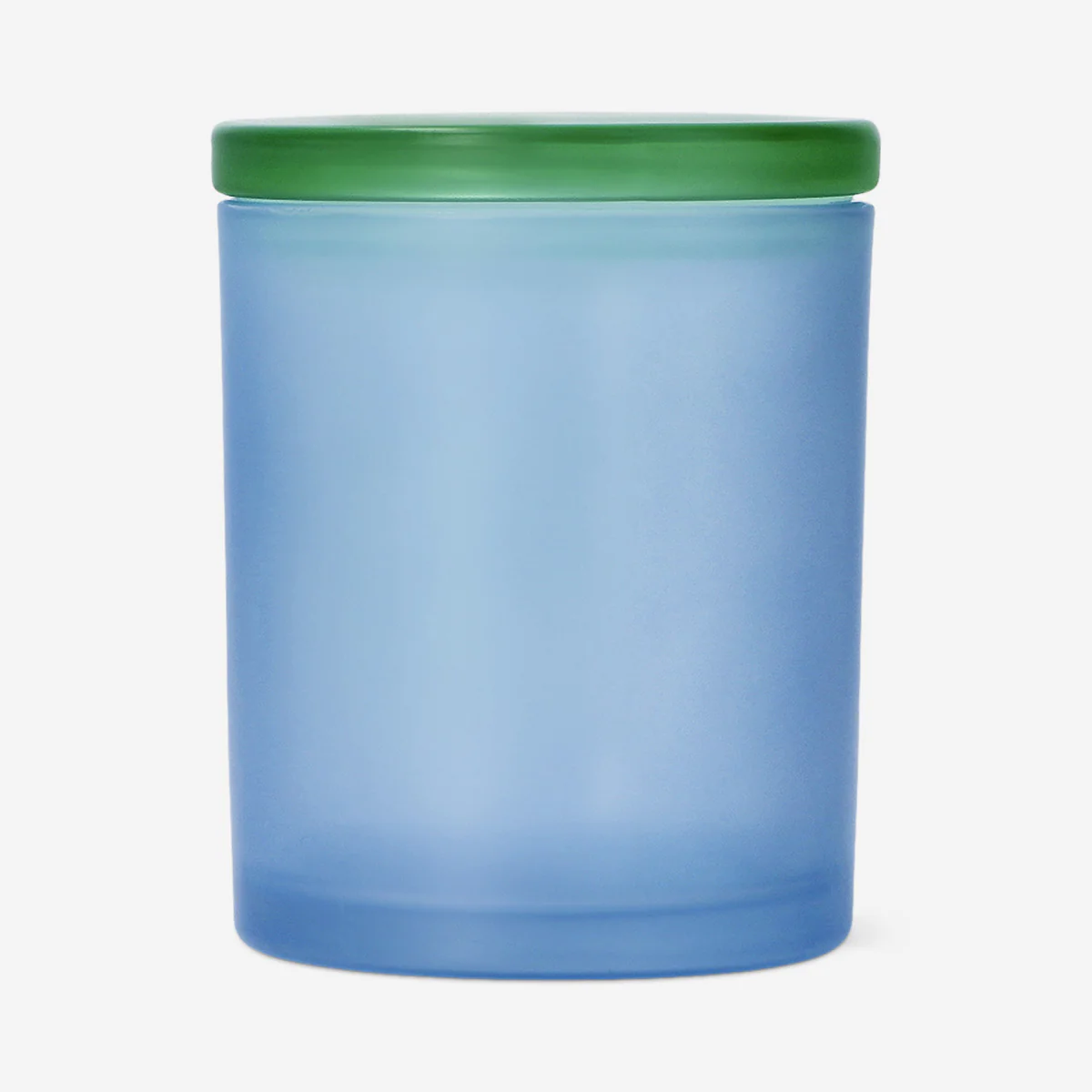 Frosted blue glass decorative jar - Image 2